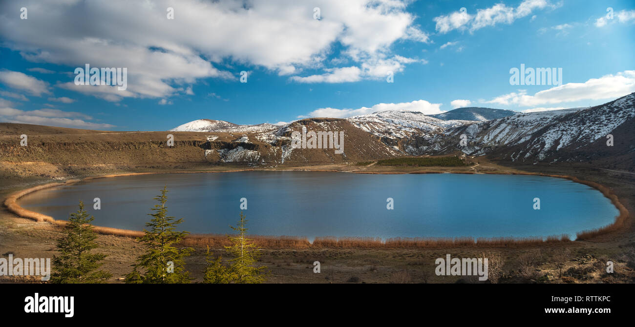 View of Narligol Crater Lake ( Turkish; Narligöl ), Cappadocia, Turkey Stock Photo