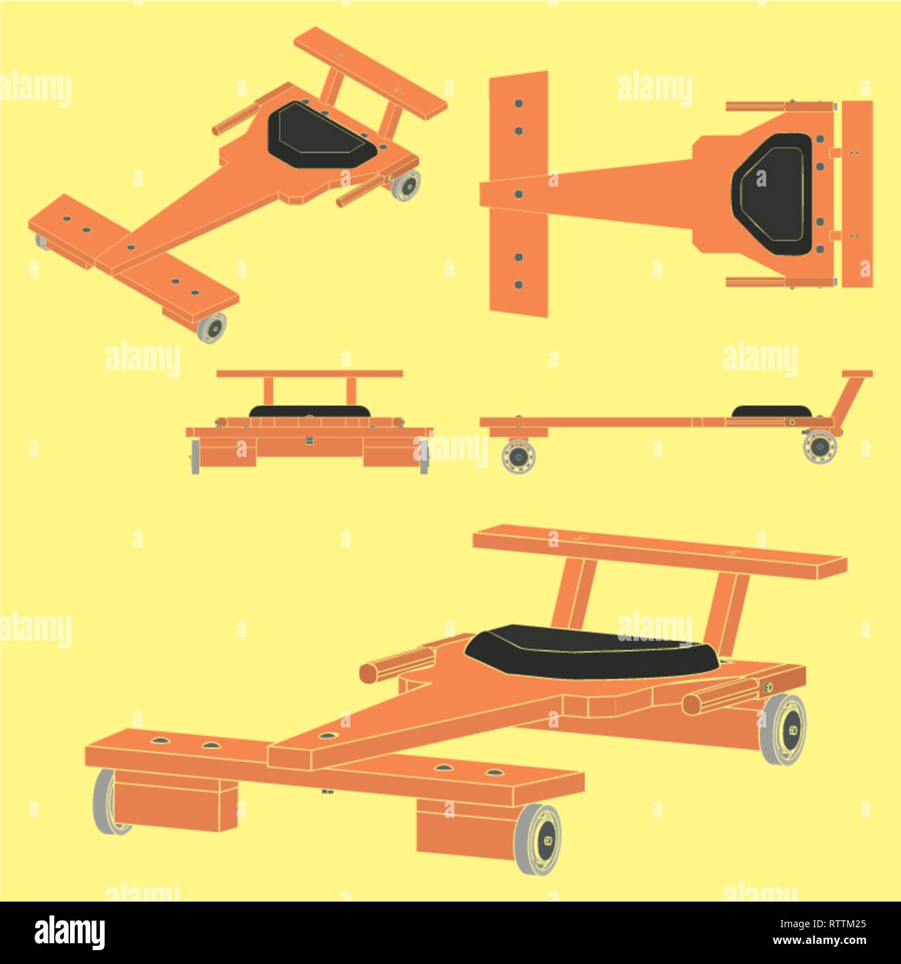 Classic Soapbox car without outline and colored Stock Vector Image ...