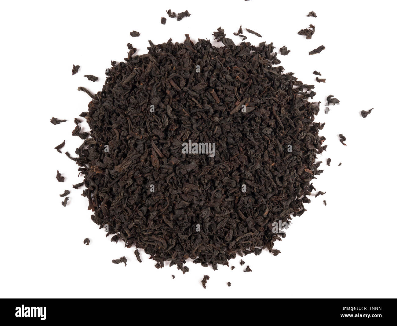 Dried tea leaves on white background Stock Photo