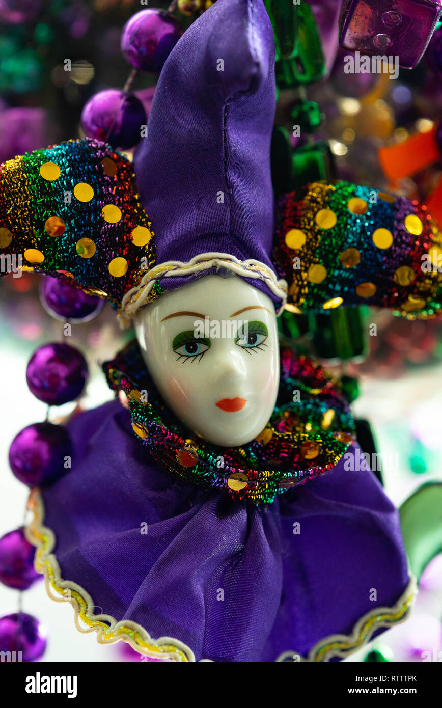 Mardi Gras decorative beads Stock Photo
