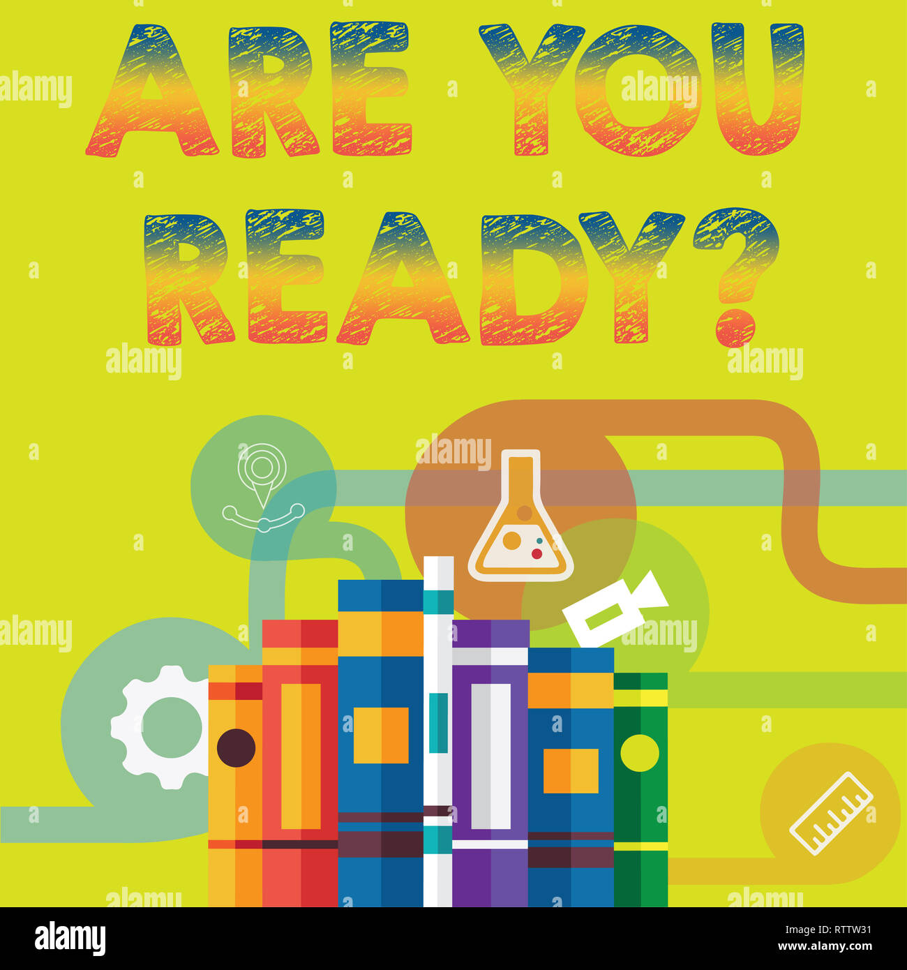 Reeady Handwriting text Are You Readyquestion. Concept meaning Be Prepared ...