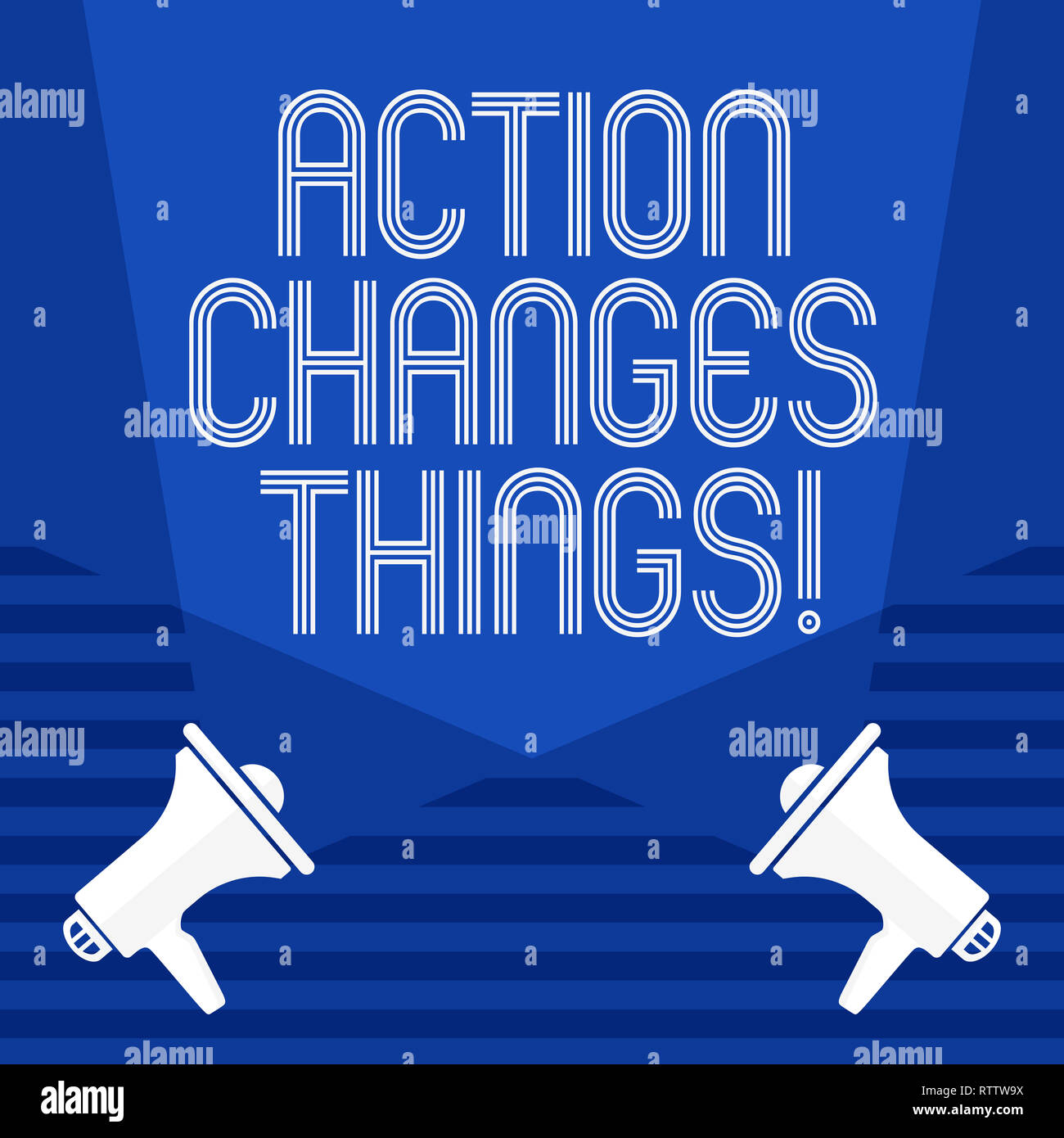 Text sign showing Action Changes Things. Conceptual photo doing ...