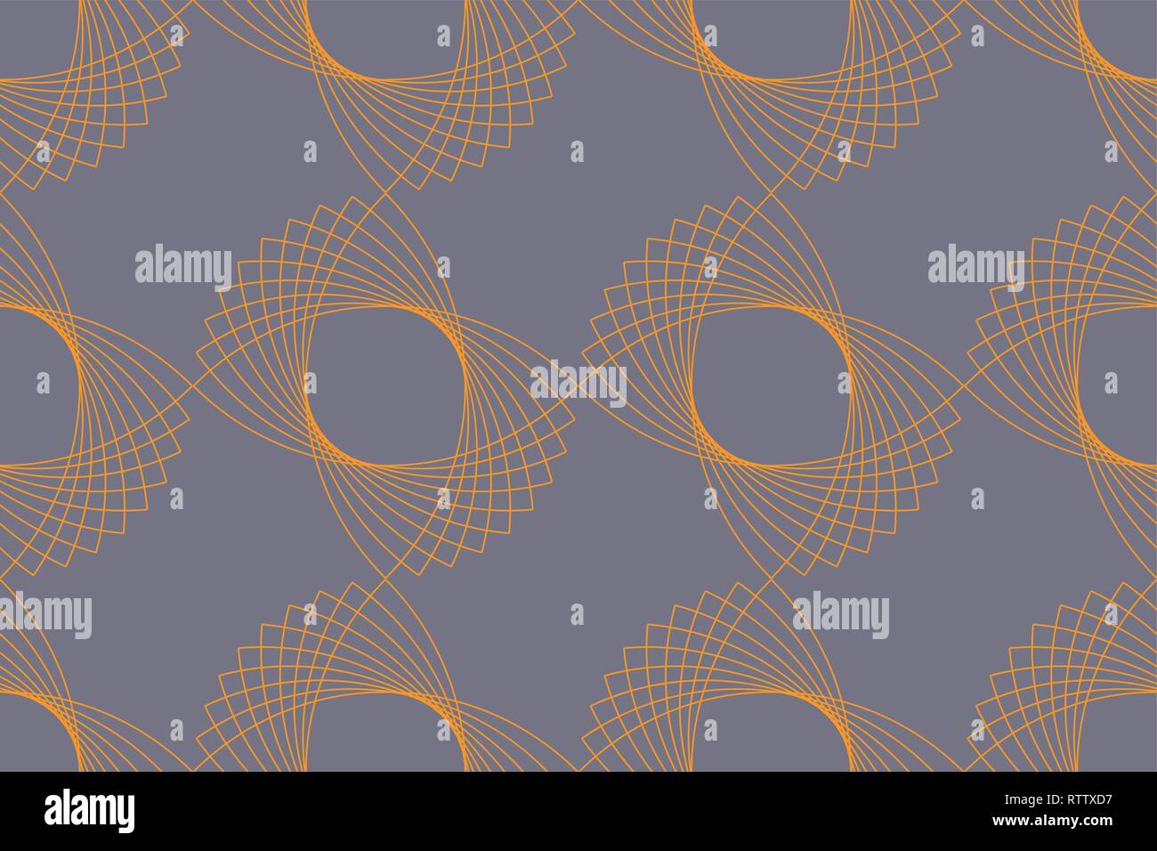 Seamless, abstract background pattern made with repeated eye shaped geometric forms. Decorative and modern vector art in yellow and blue colors. Stock Vector