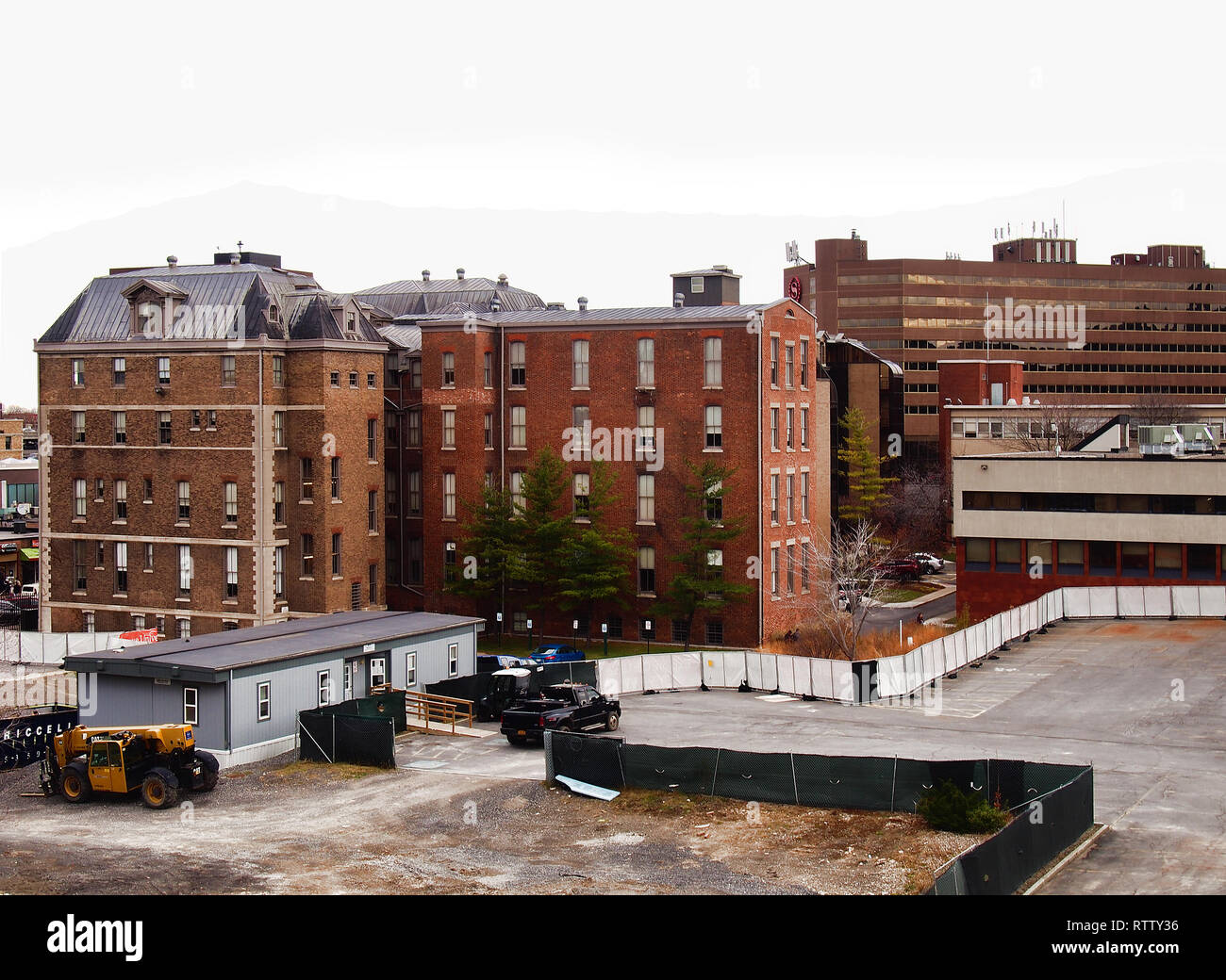 View of The Syracuse University hill with buildings renovated into student apartments and