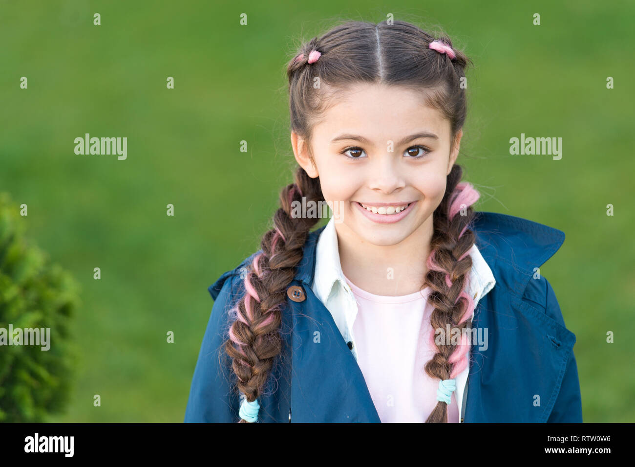 Girl Small Kid With Fashionable Braids Hairstyle Fashion Trend