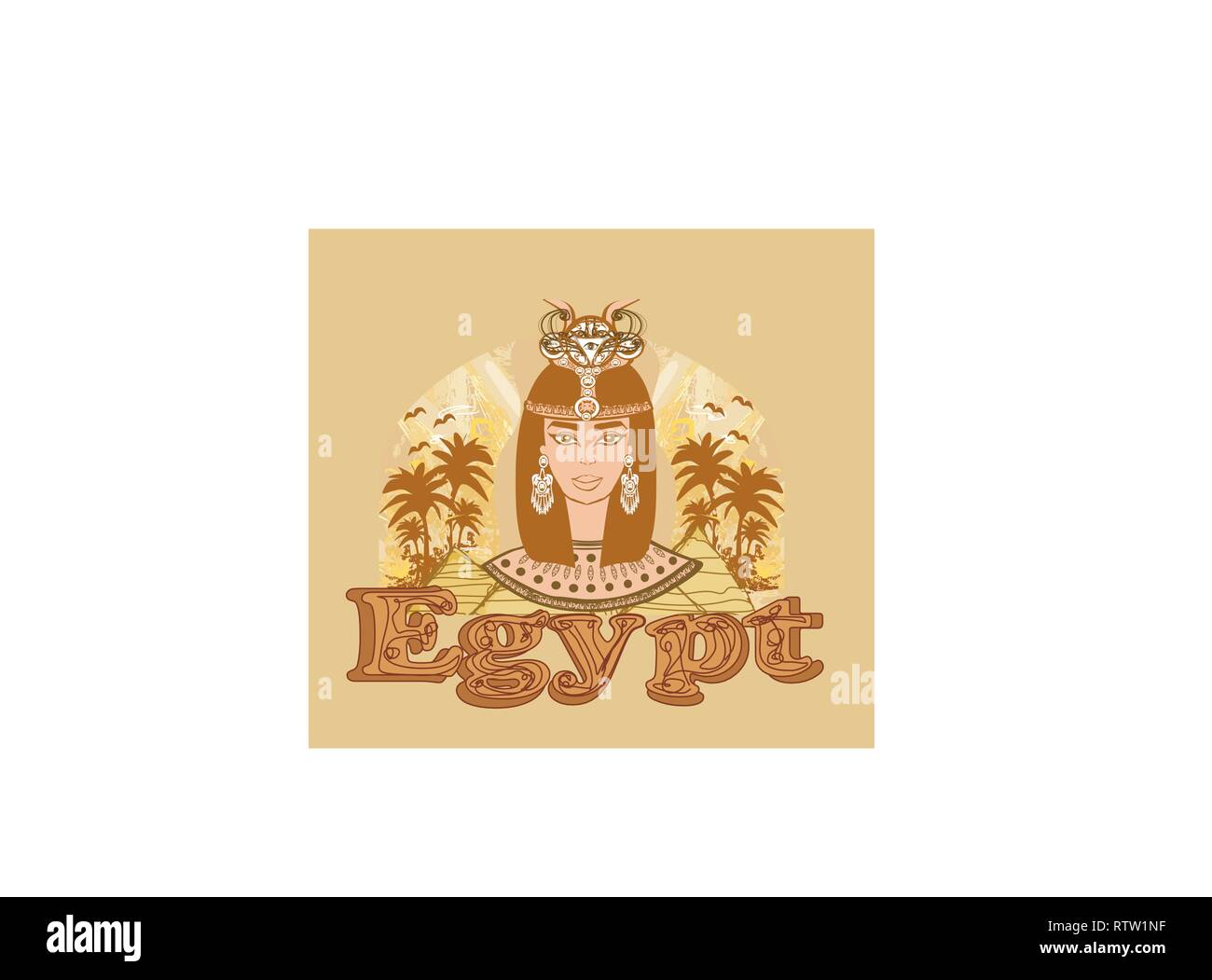 Vintage banner with Egyptian queen Stock Vector Image & Art - Alamy