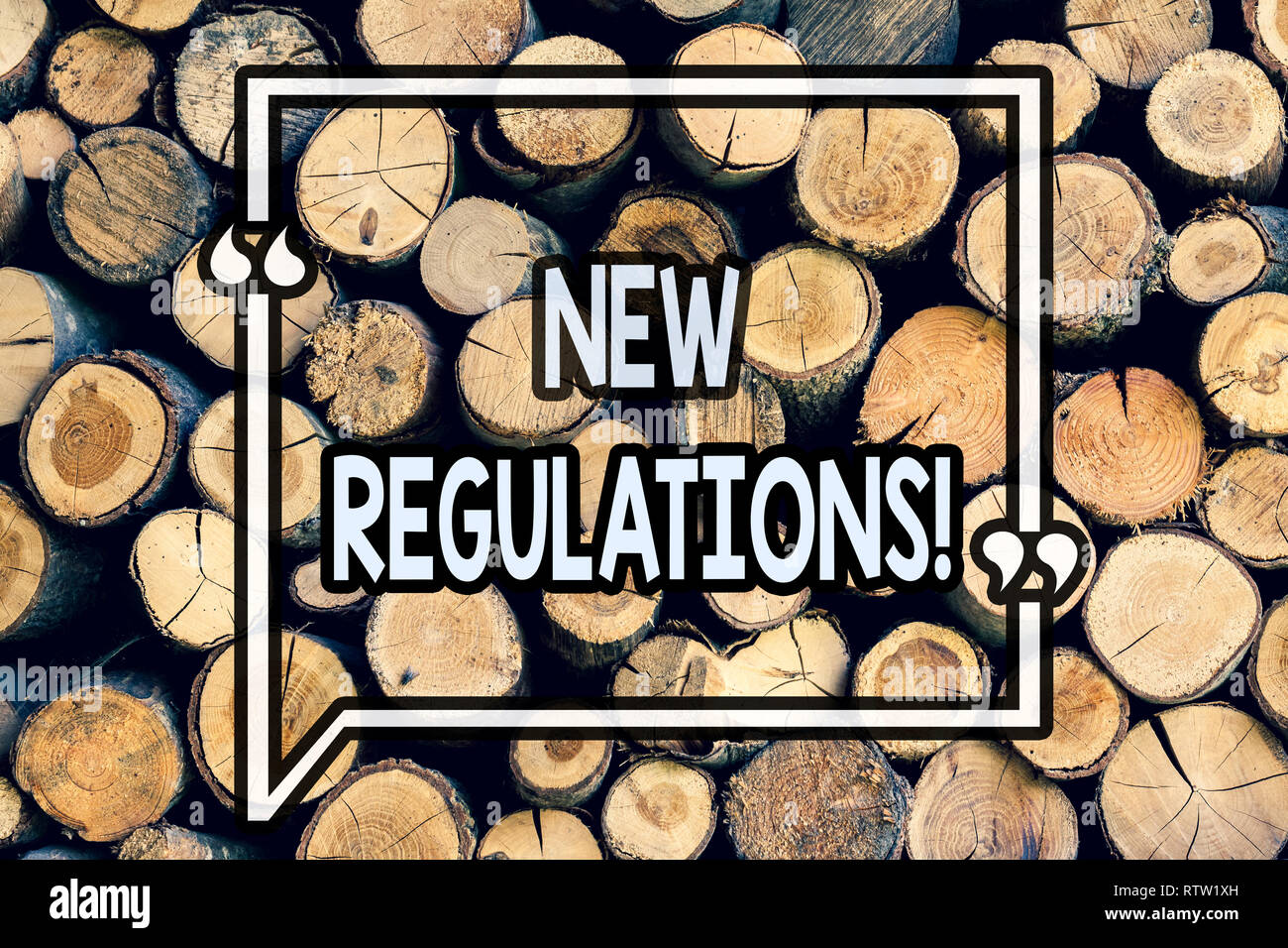 Writing note showing New Regulations. Business photo showcasing Change ...