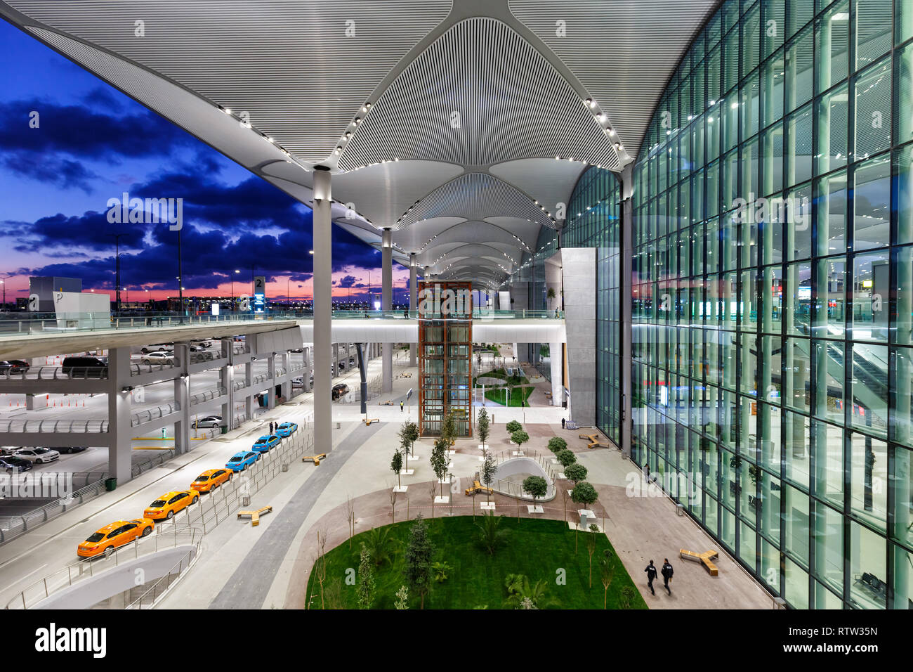 Istanbul, Turkey – February 14, 2019: Terminal of Istanbul New Airport (IST/ISL) in Turkey. Stock Photo