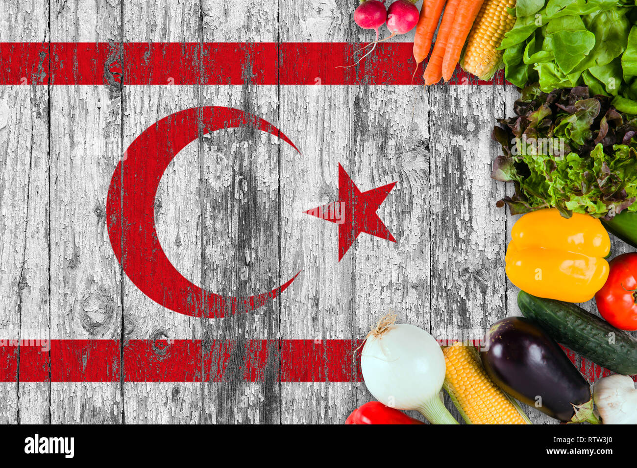 Fresh vegetables from Northern Cyprus on table. Cooking concept on