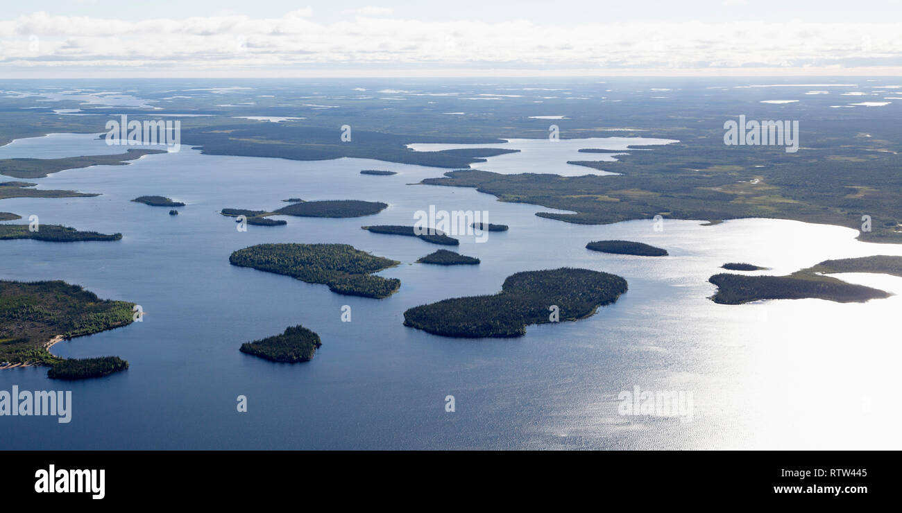 Lakes in northern Manitoba, Canada. The landscape wasshaped during the last Ice Age. Stock Photo