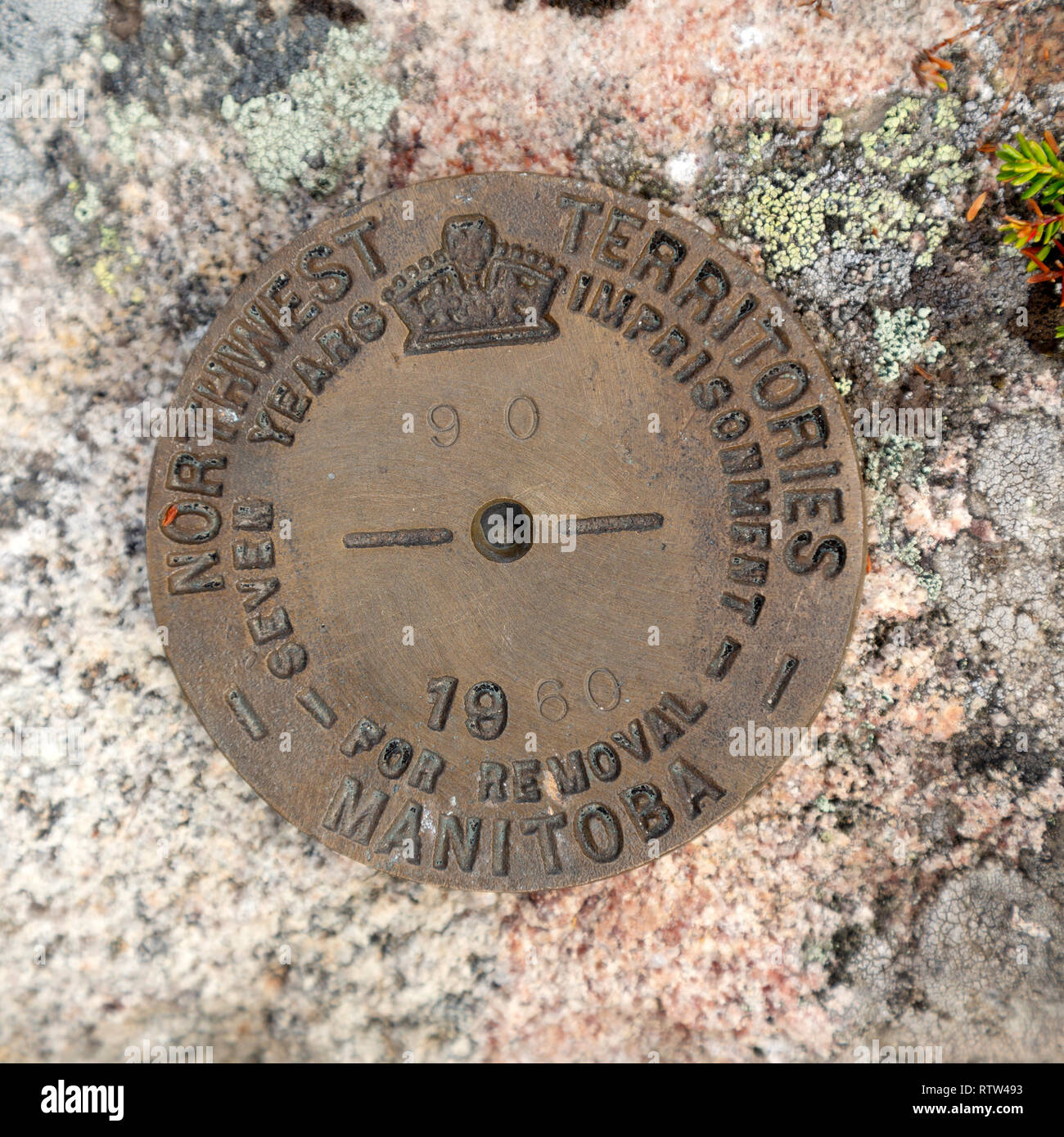 Marker on the border between the Northwest Territories (now Nunuvut