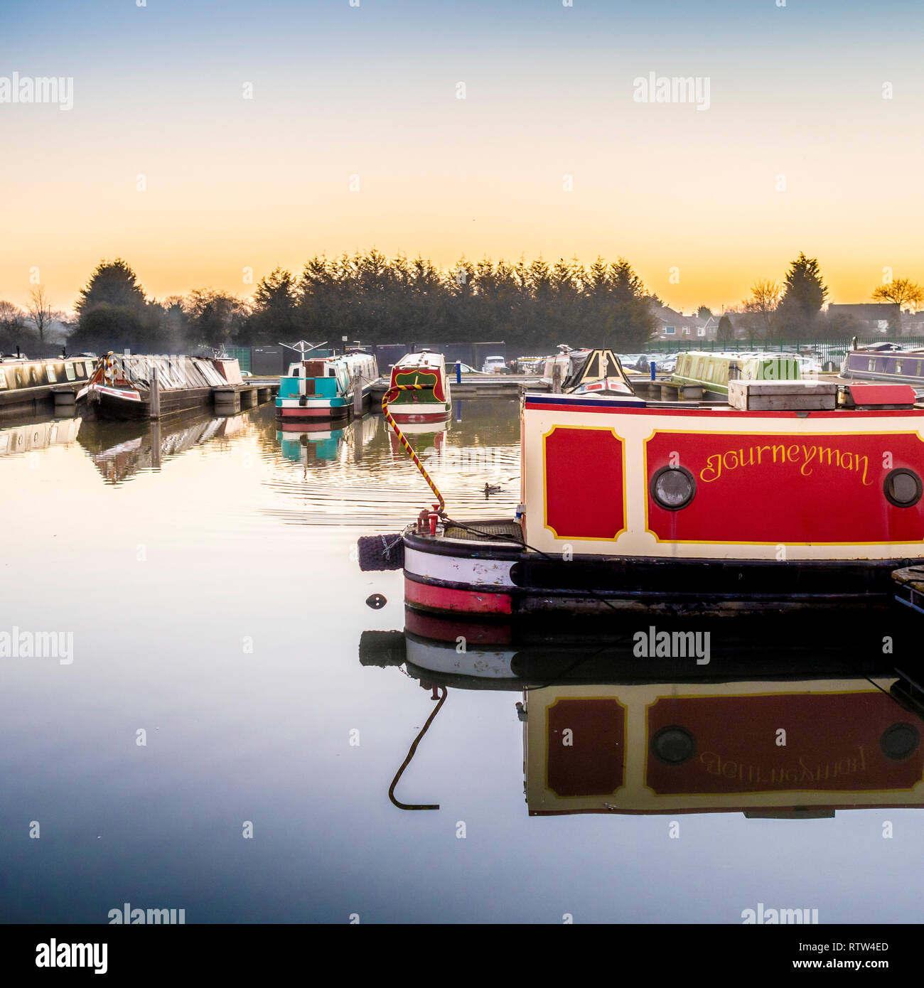 Boats at Trinity Marina, inland narrowboat and canal boat marina, Ashby