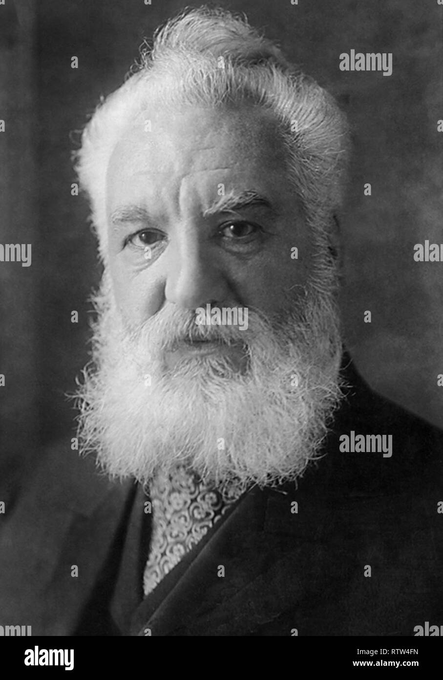 Alexander Graham Bell scottish inventor scientist engineer and inventor of the telephone photograph circa 1900 Stock Photo