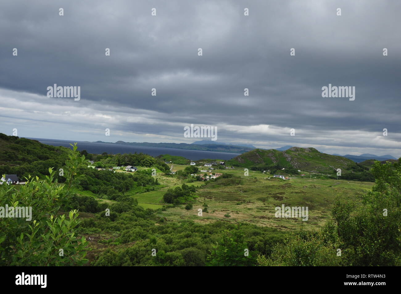 beautiful view and mystery sky in scotlands highlands Stock Photo