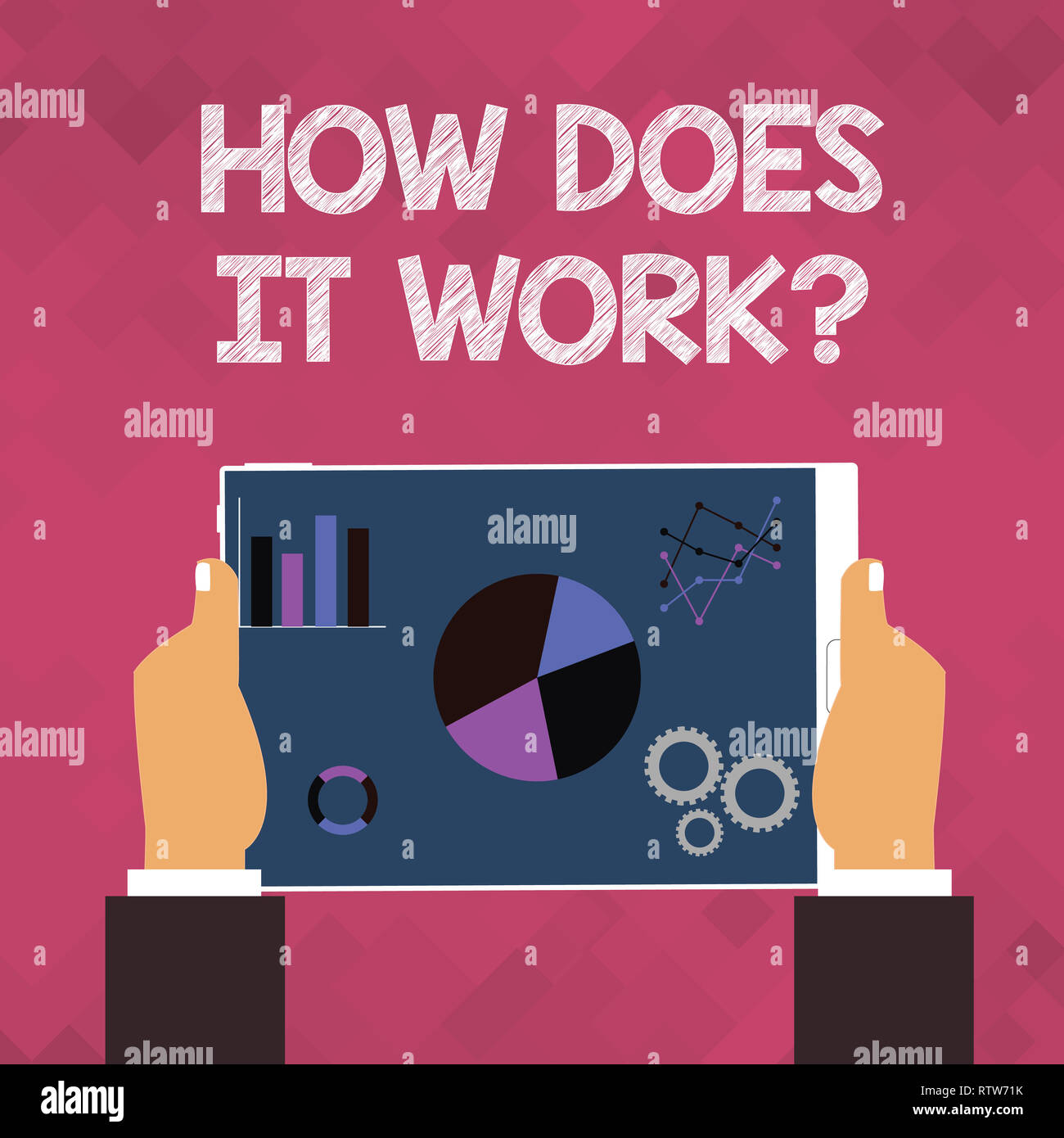 Text sign showing How Does It Workquestion. Conceptual photo asking ...
