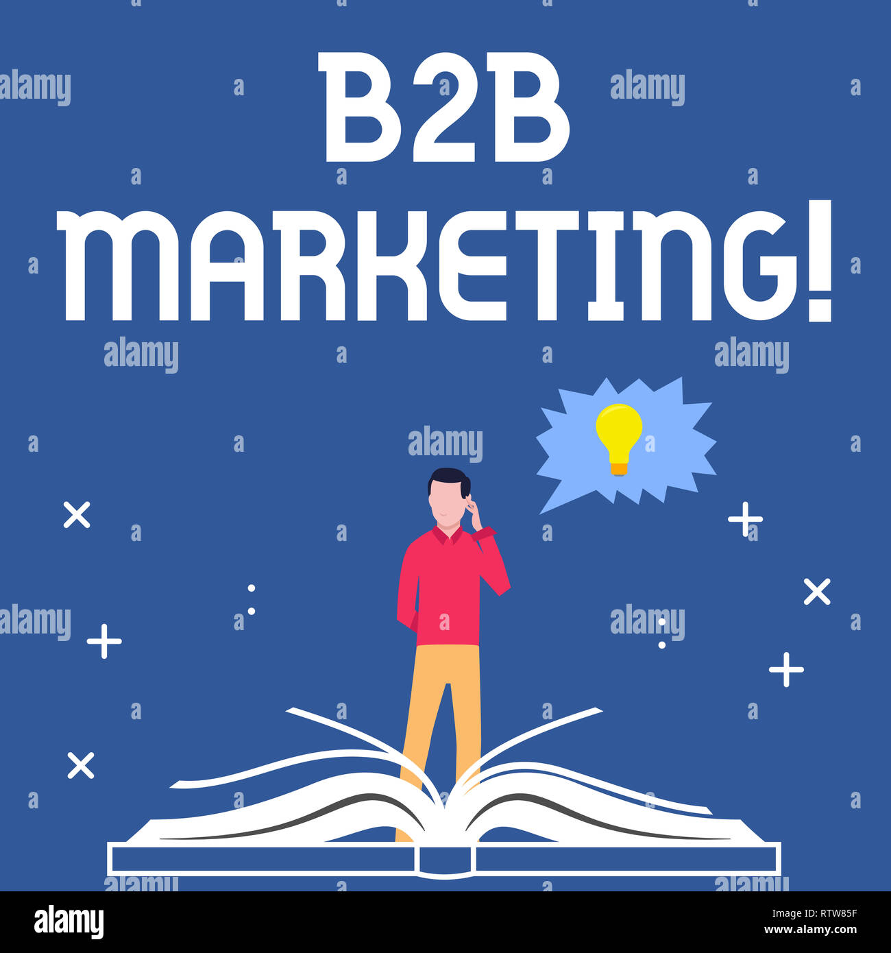 Handwriting text writing B2B Marketing. Concept meaning Business to ...
