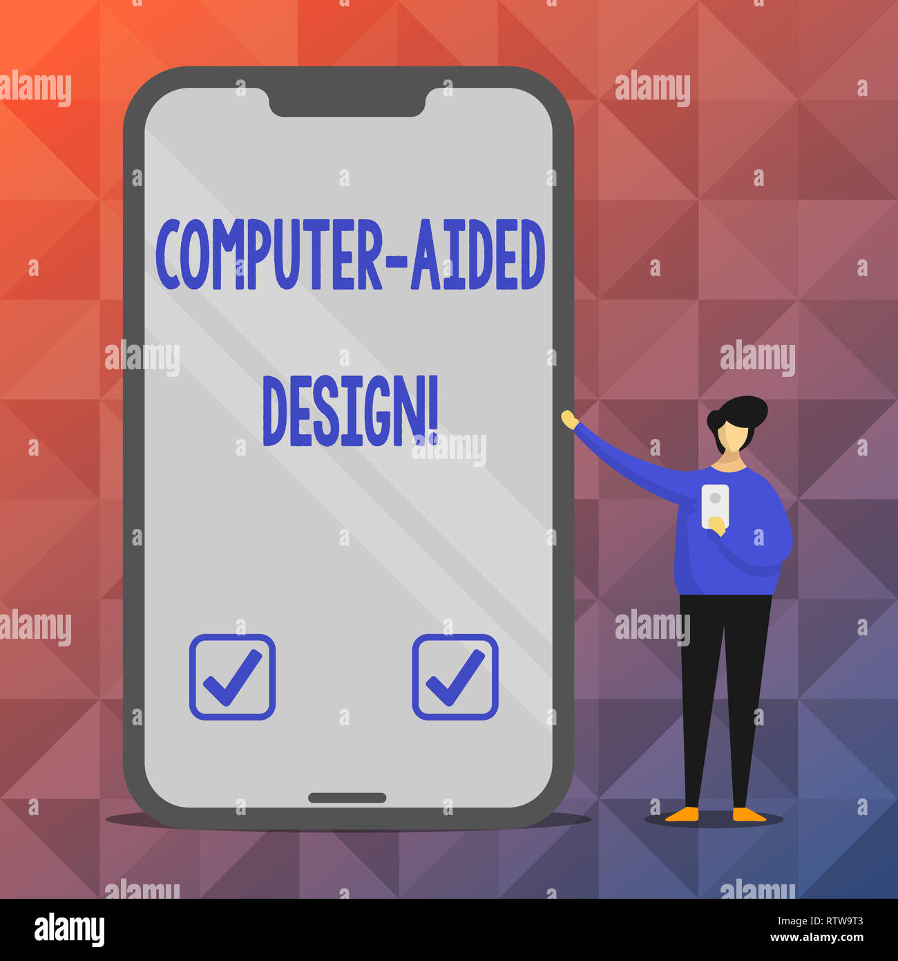 Text sign showing Computer Aided Design. Conceptual photo CAD industrial designing by using electronic devices Stock Photo