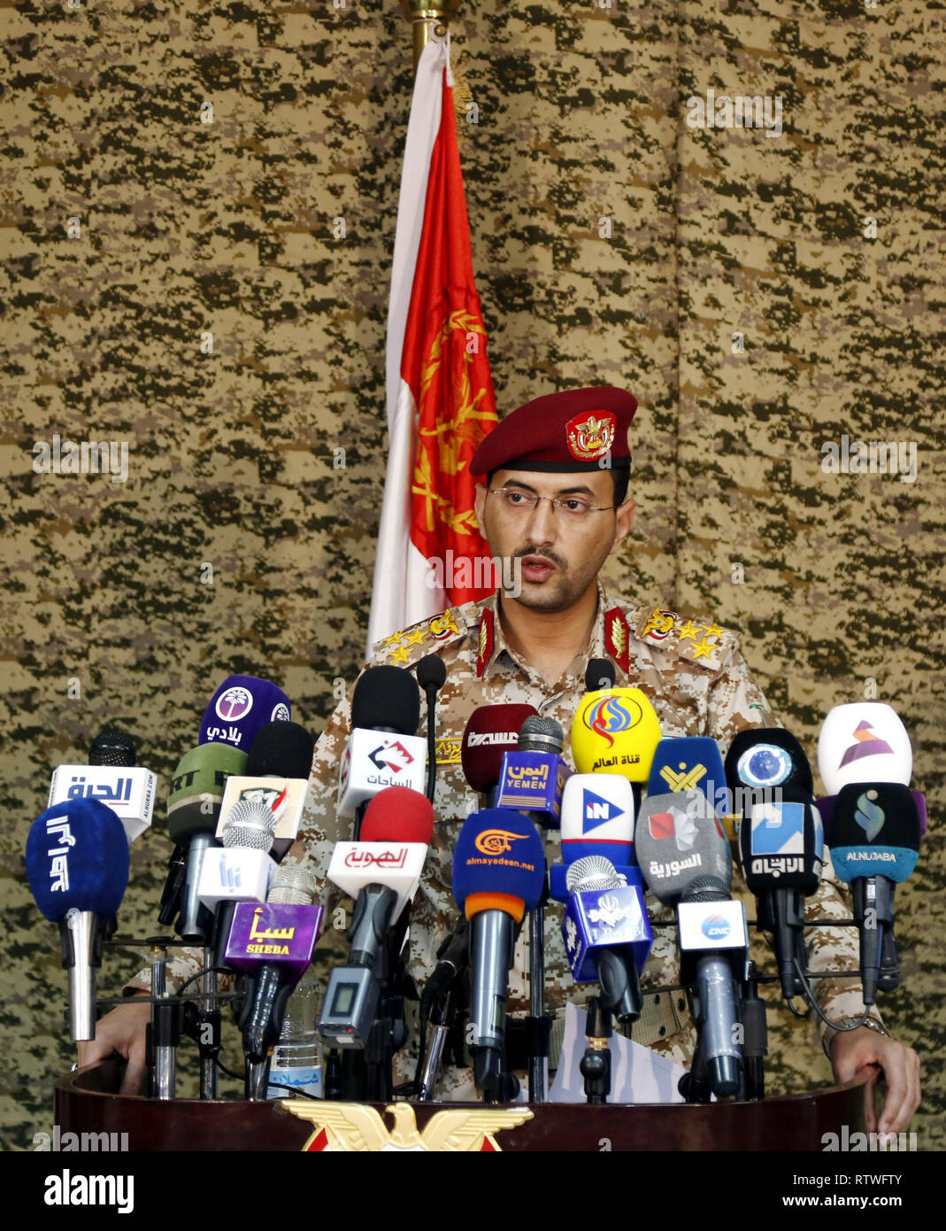 (190302) -- SANAA, March 2, 2019 (Xinhua) -- Spokesperson of the Houthi ...