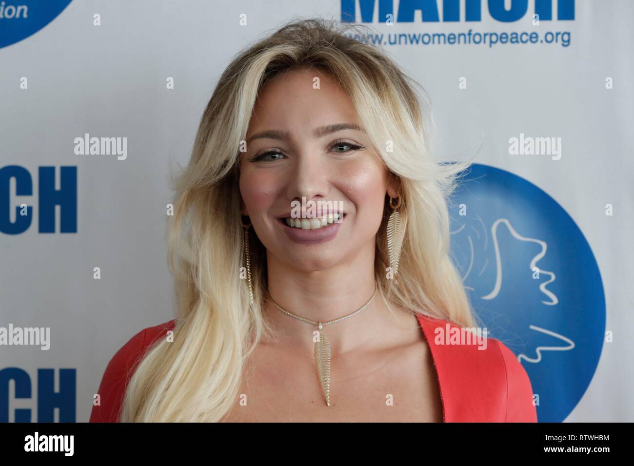 United Nations, New York, USA, March 01, 2019 - Andrea Catsimatidis attends UN Women for Peace Association 2019 Annual Awards Luncheon in celebration of International Women's Day today at the UN Headquarters in New York. Photo: Luiz Rampelotto/EuropaNewswire | usage worldwide Stock Photo