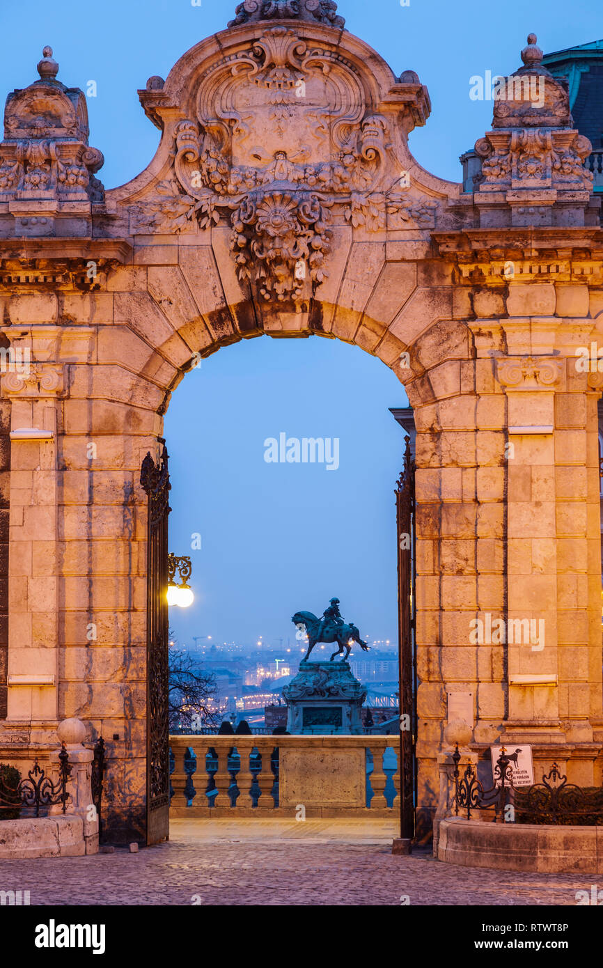 Dawn at Buda Castle in Budapest, Hungary. Stock Photo