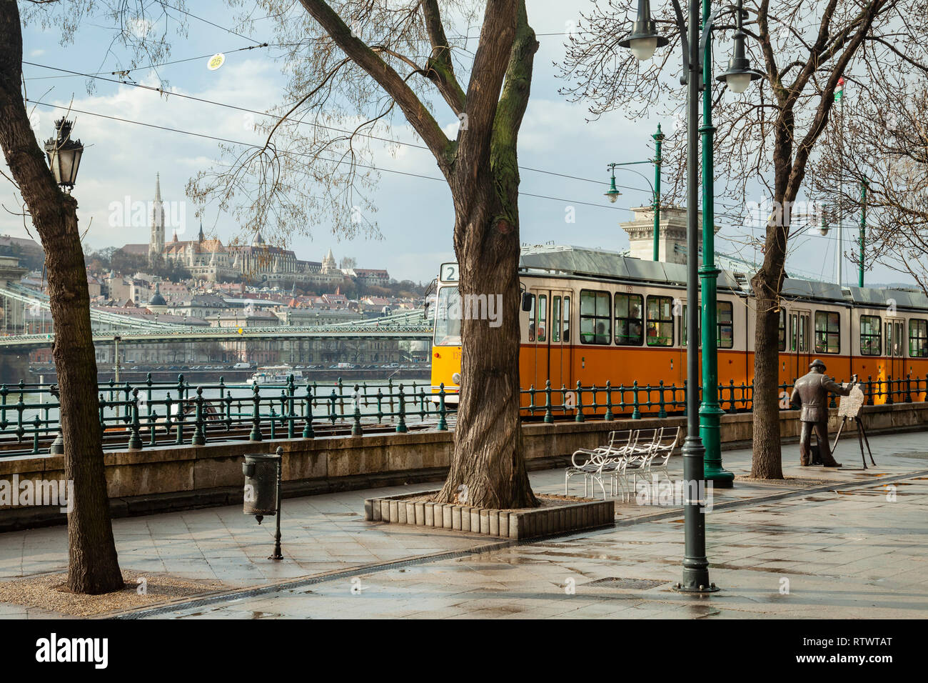 Early spring in Budapest, Hungary. Stock Photo