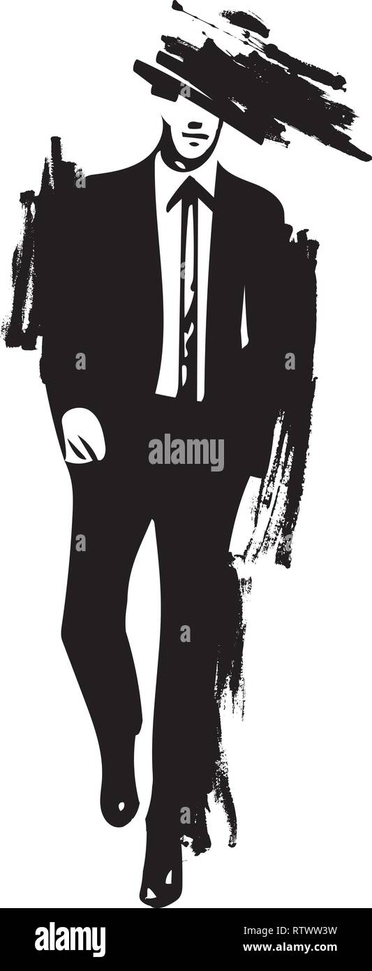 Человек в смокинге рисунок