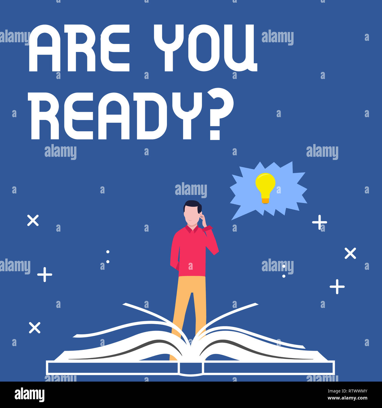 Reeady Handwriting text writing Are You Readyquestion. Concept meaning Be ...
