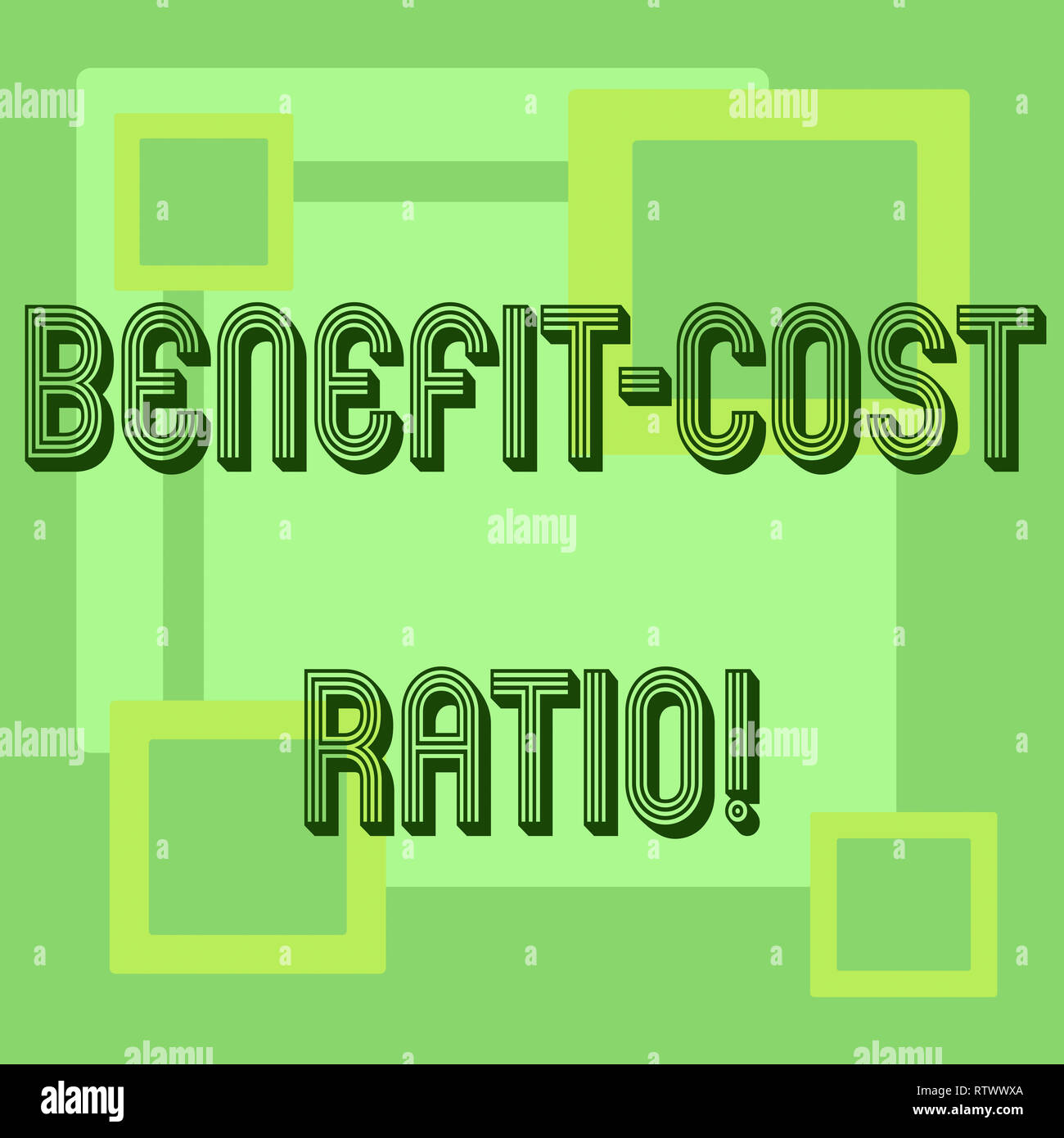 Handwriting text Benefit Cost Ratio. Concept meaning Relationship