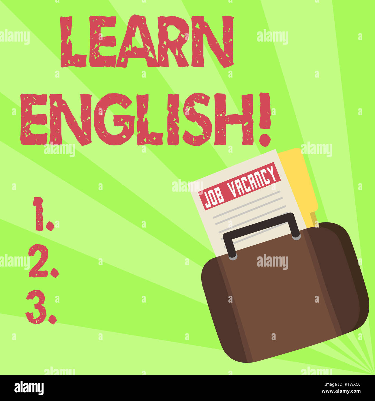 Handwriting text Learn English. Concept meaning Study another Language Learn Something Foreign