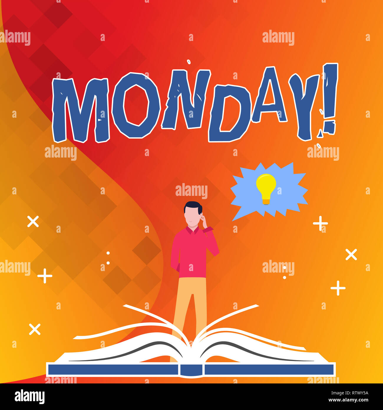 Text sign showing Monday. Conceptual photo First day of the week Back ...