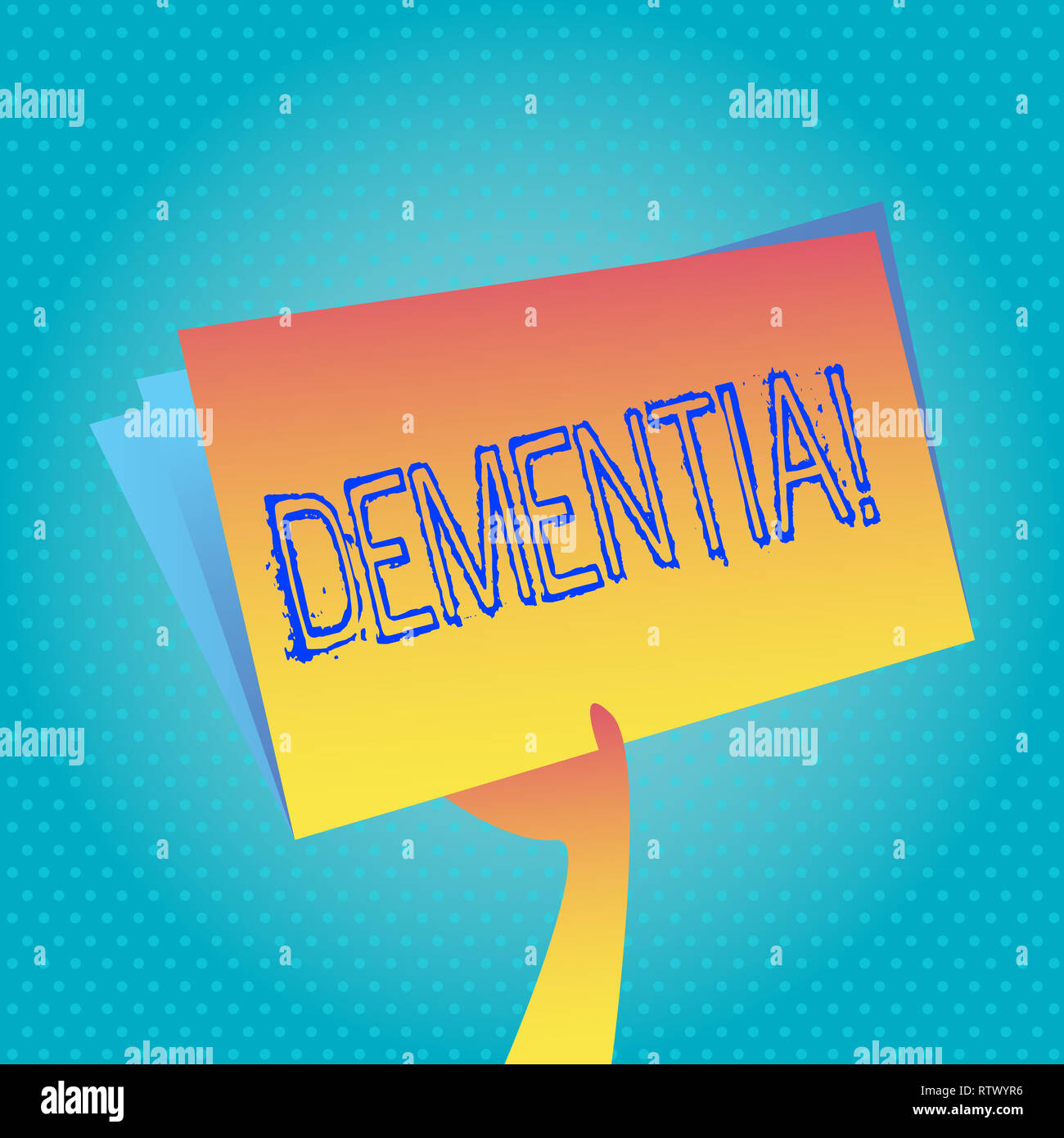 Text sign showing Dementia. Conceptual photo Long term memory loss sign