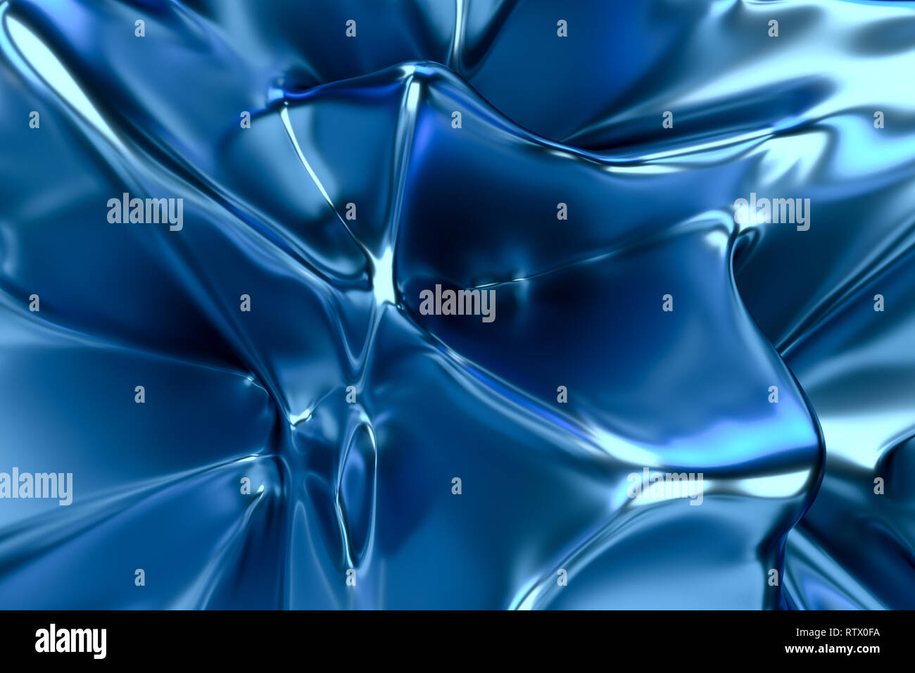 3d rendering, blue metalic surface and graphic design background Stock ...