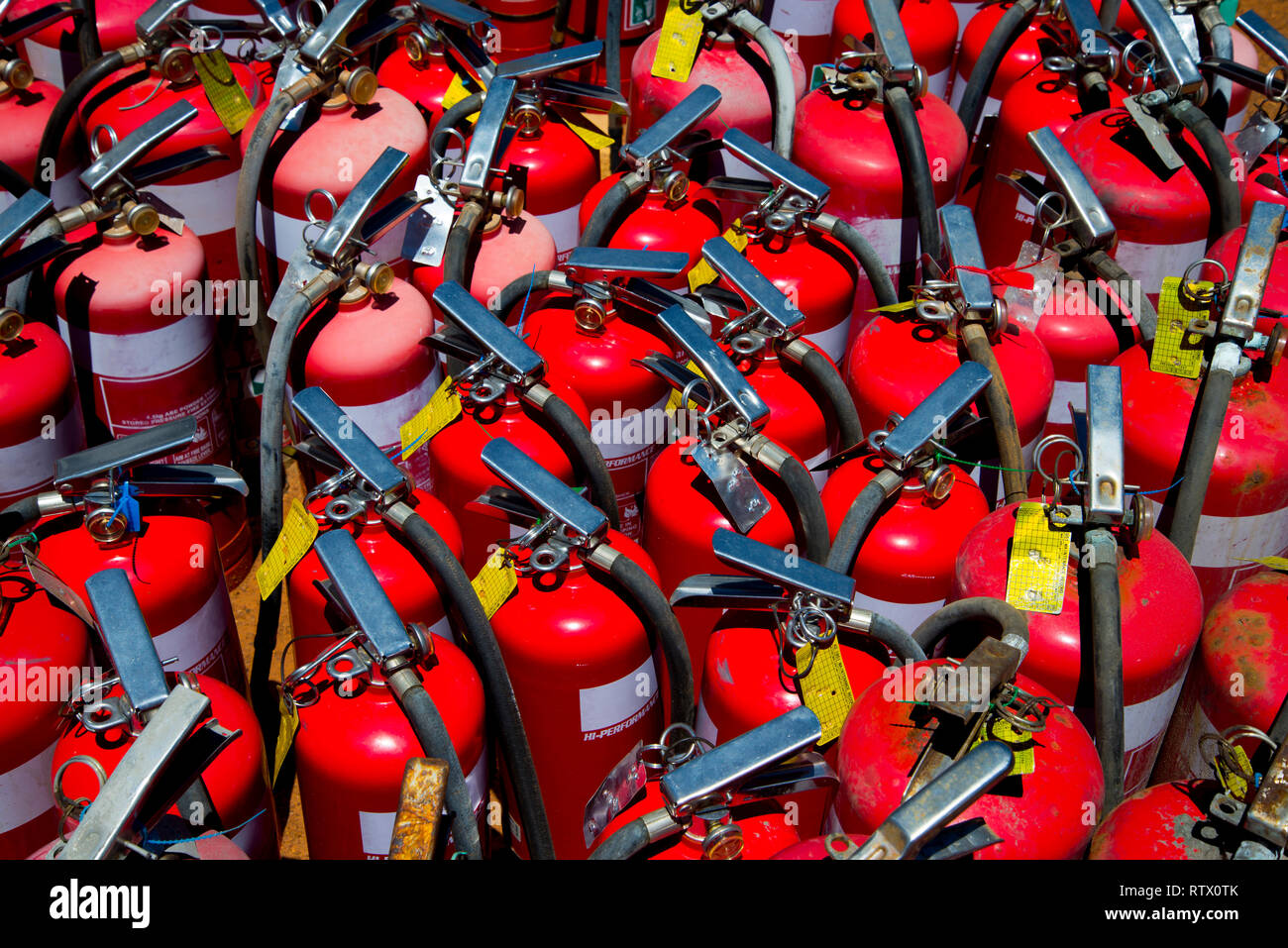 Industrial Fire Extinguishers Stock Photo Alamy