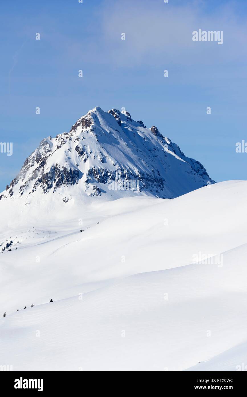 Großer Rettenstein, snow-covered mountain in winter, Kitzbüheler Alps, Tyrol, Austria Stock Photo