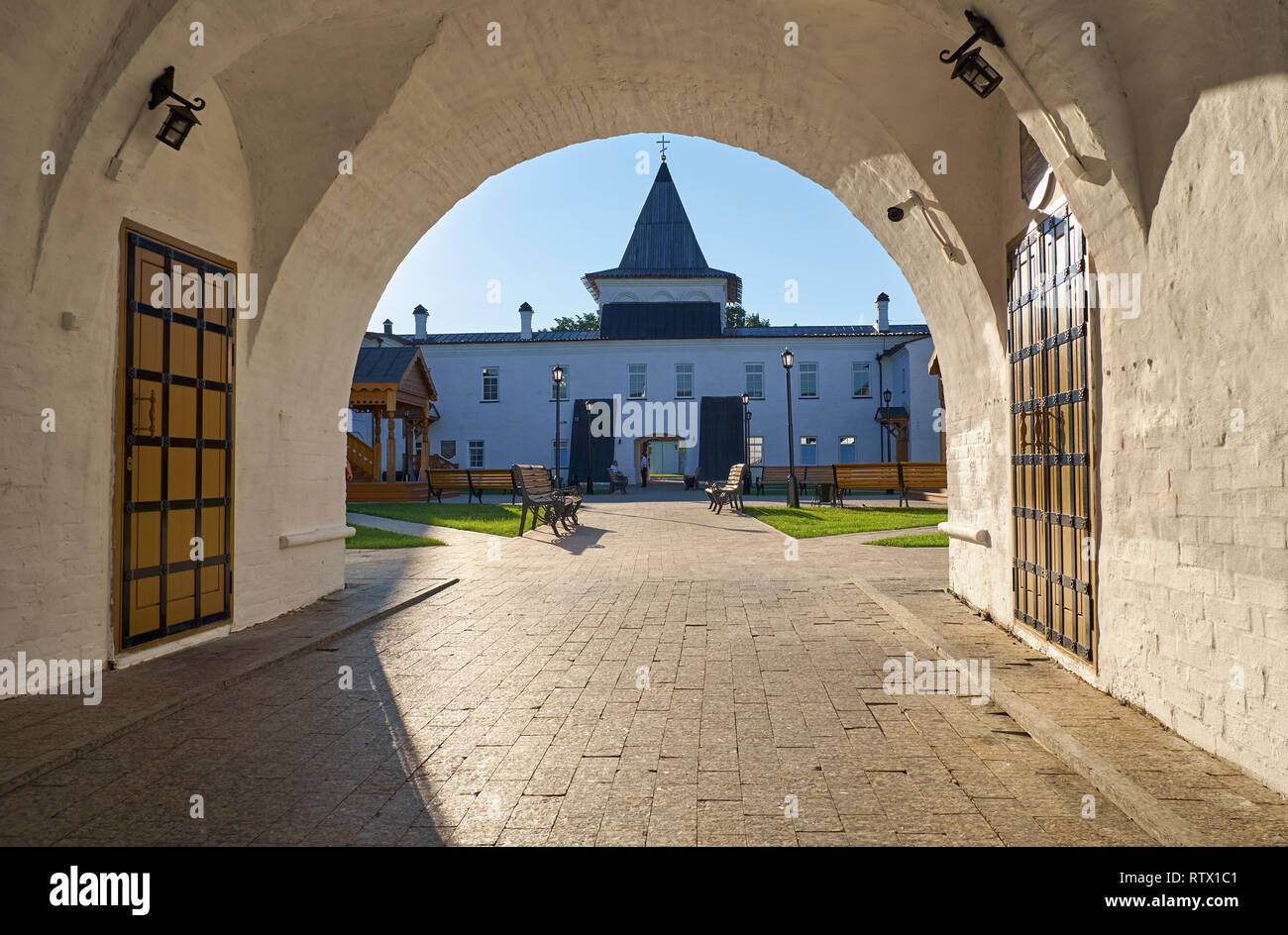 TOBOLSK, RUSSIA - AUGUST 11, 2016: The view of the inner courtyard of ...