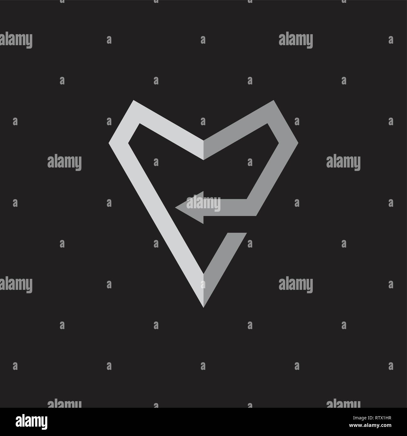 letter triangle arrows geometric line logo vector Stock Vector