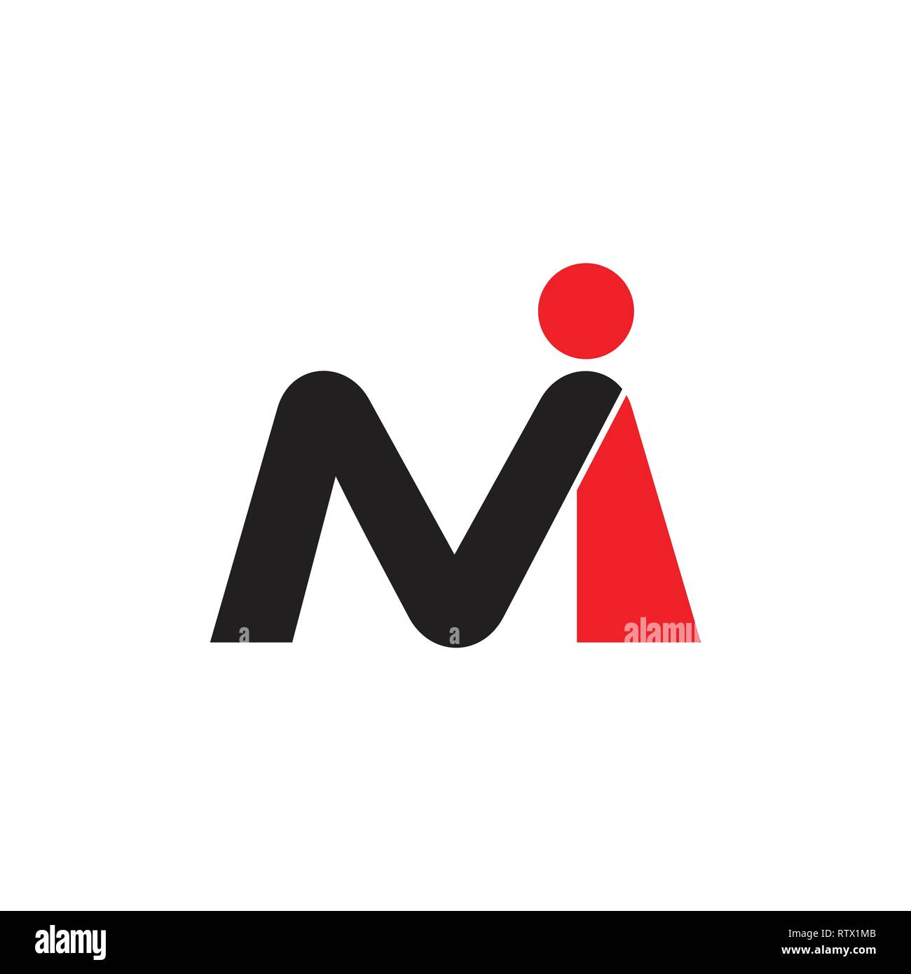 letters mi people design logo vector Stock Vector