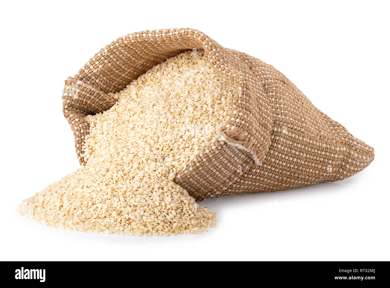 Download Sesame Seeds In Burlap Bag Stock Photo Alamy PSD Mockup Templates