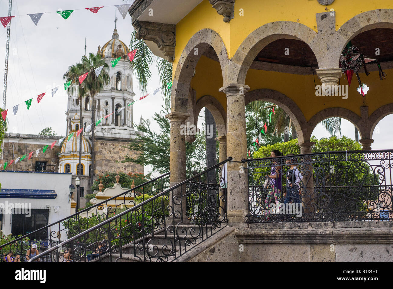 Jardín Hidalgo in Tlaquepaque, Guadalajara, Jalisco, Mexico Stock Photo