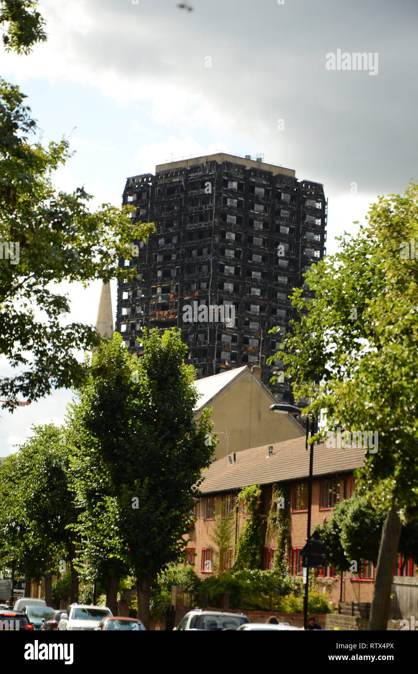 Grenfell tower fire, environmental pollution, contamination of environment Stock Photo
