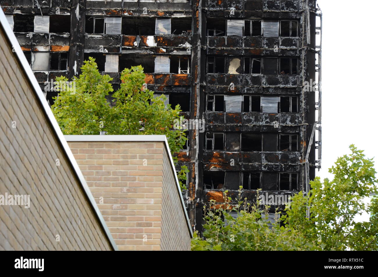 Grenfell tower fire, London, disaster zone Stock Photo Alamy