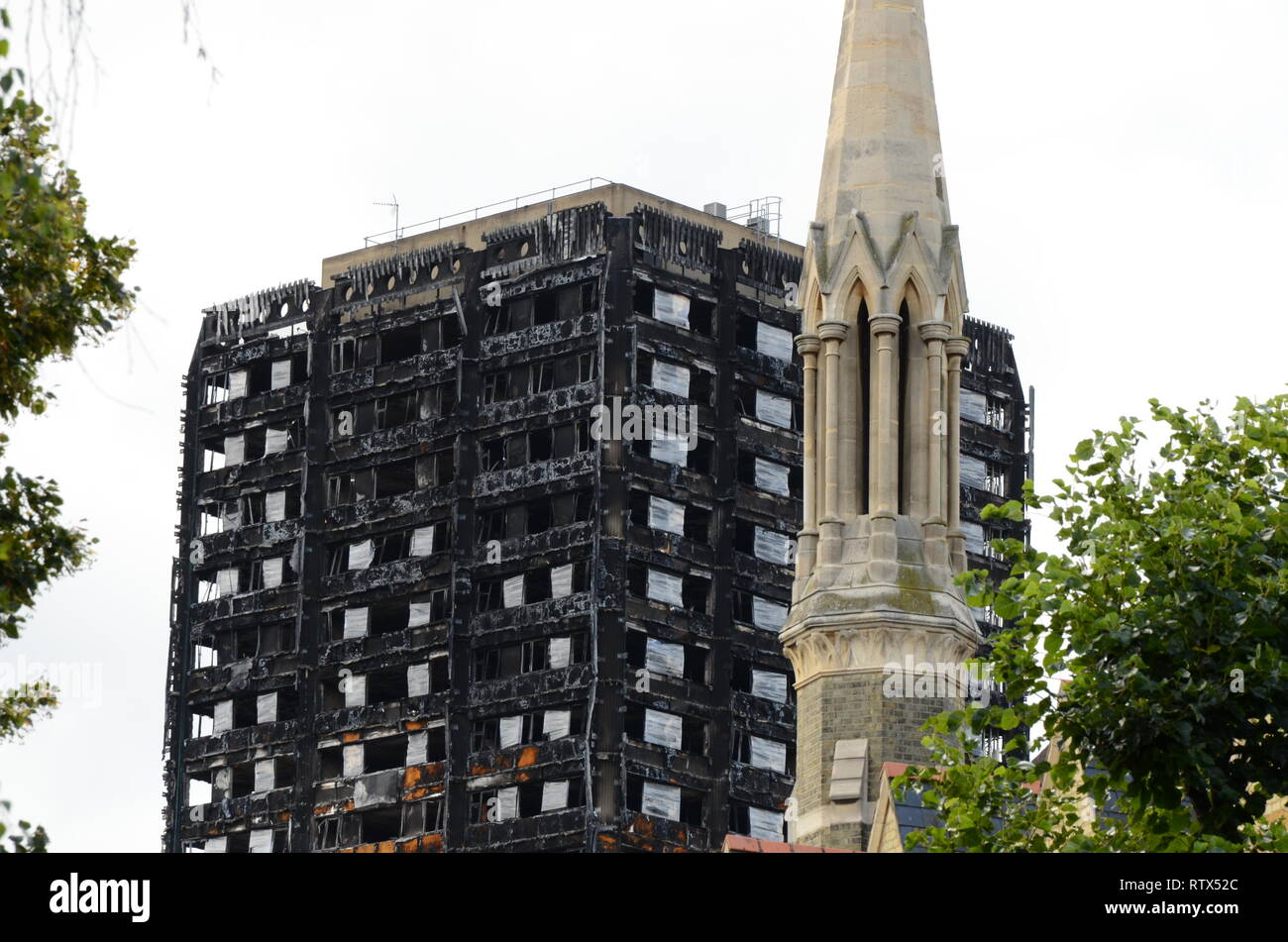 Grenfell tower fire, London, disaster zone Stock Photo Alamy