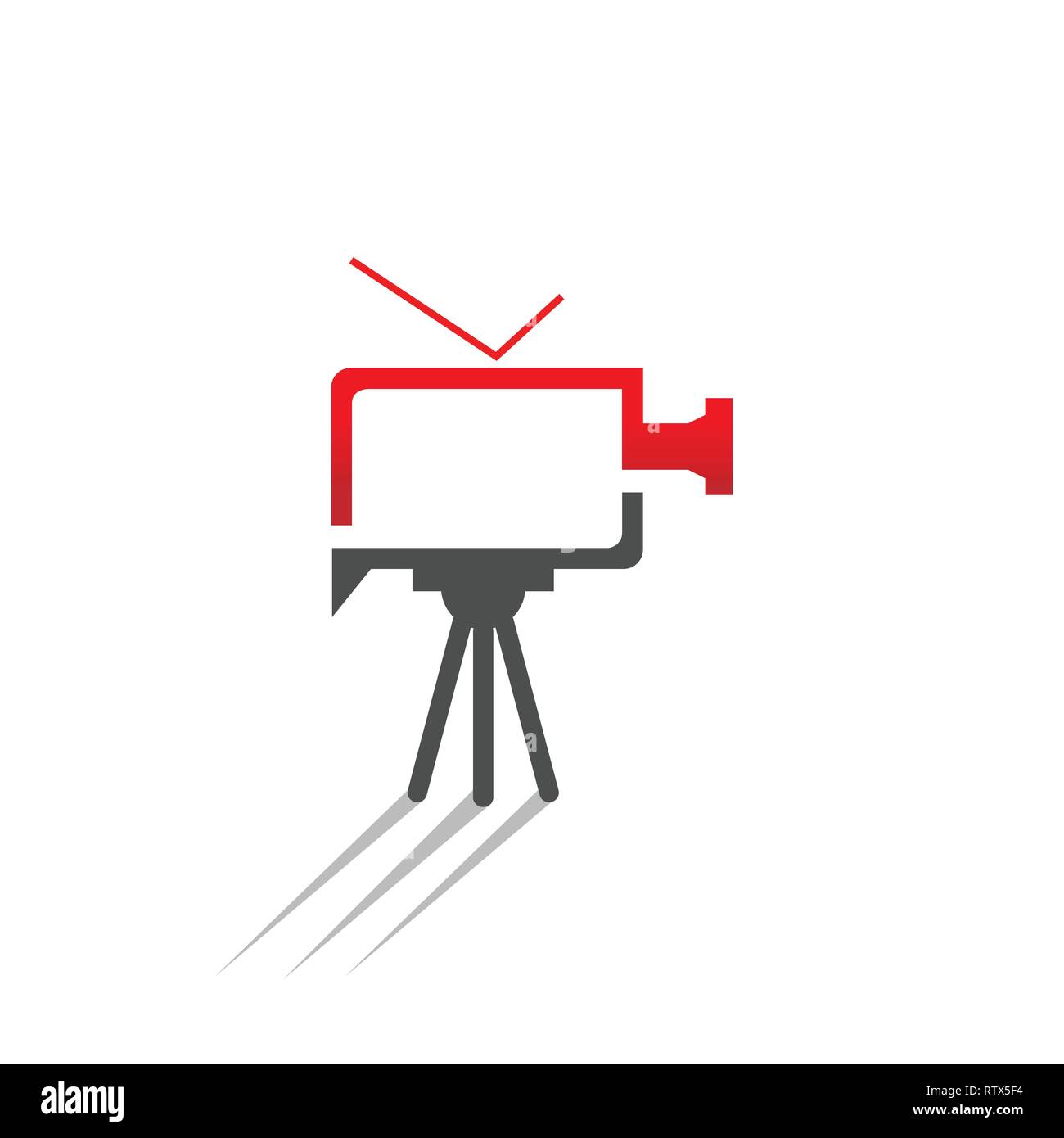 Video camera vector logo illustration. Combination between video camera and tv vector design Stock Vector