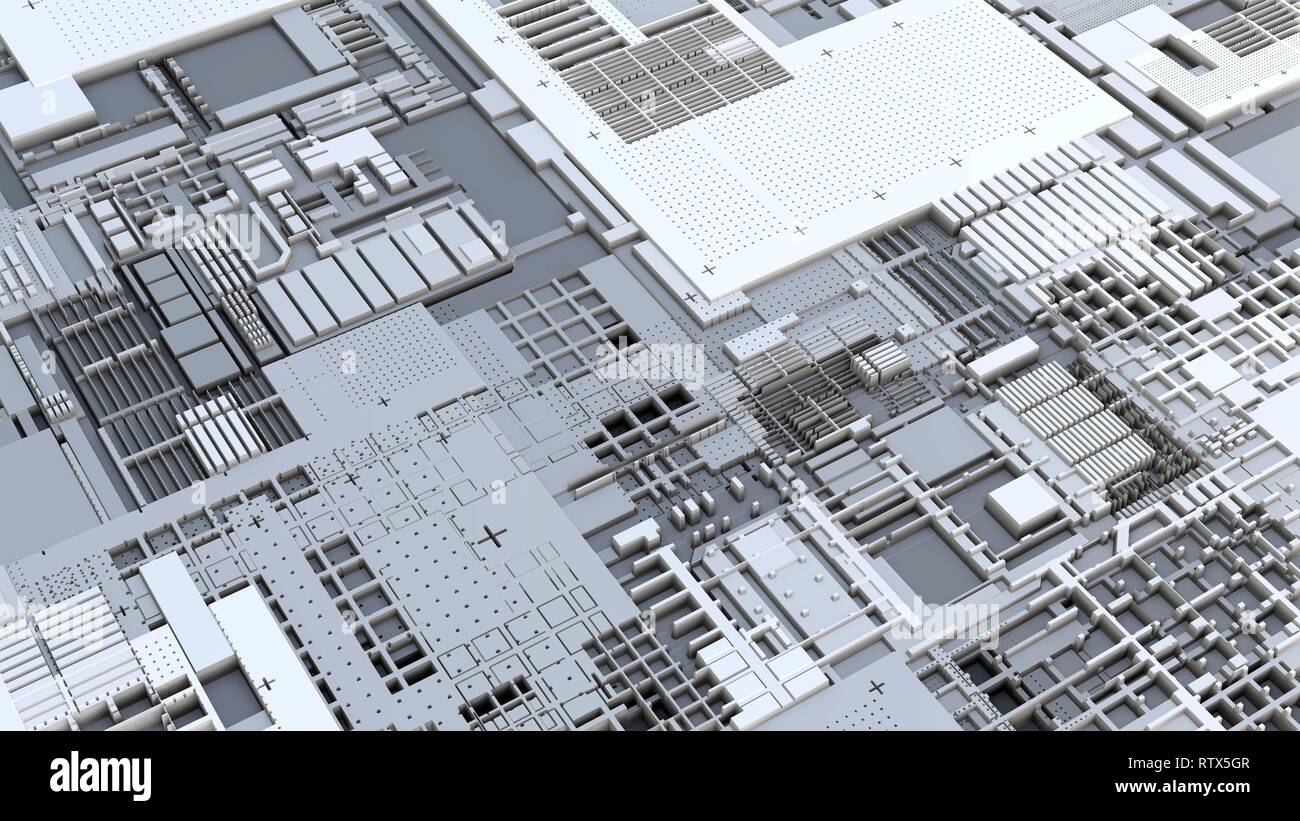 3d render Abstract Technology Background With Cubes Stock Photo - Alamy