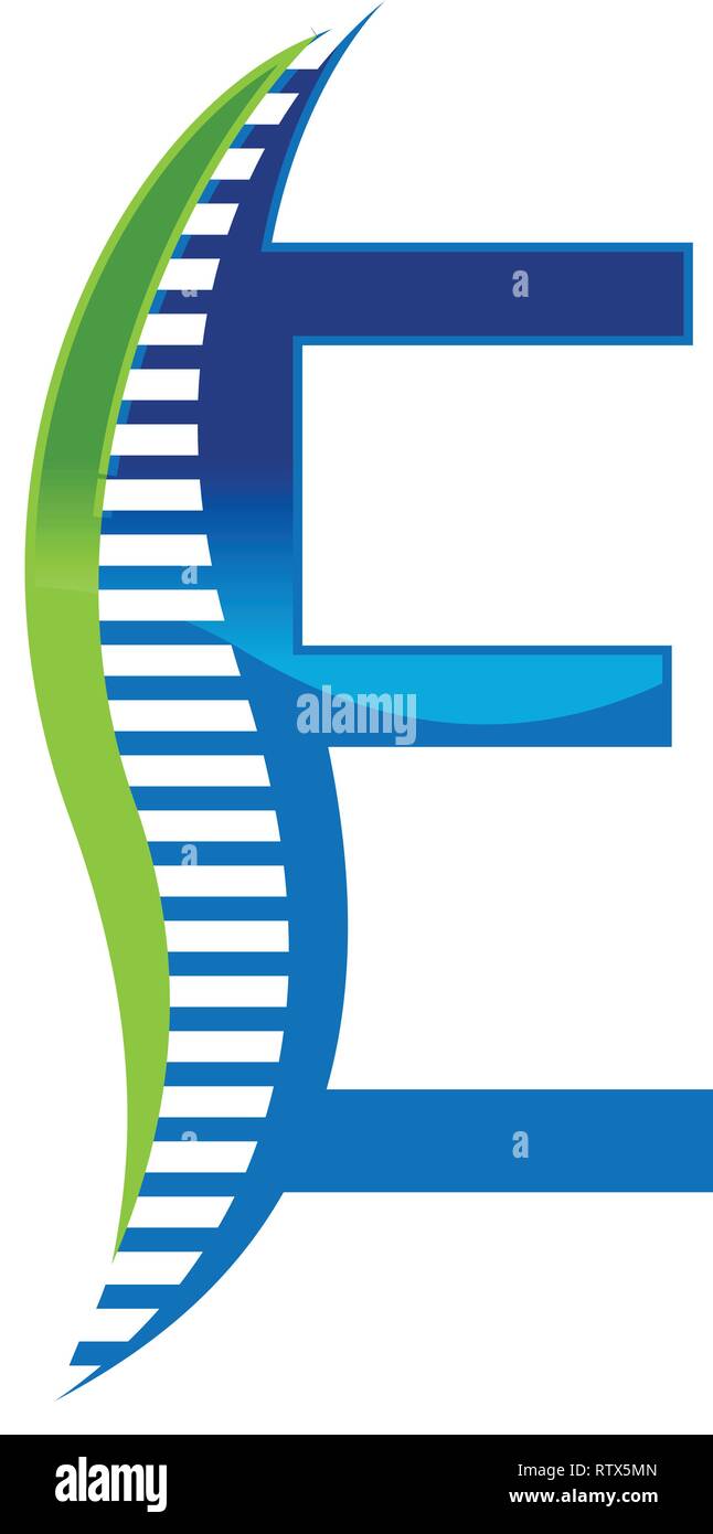 E letter chiropractic abstract vector logo design template. chiropractic Medicine, Healthcare design Stock Vector