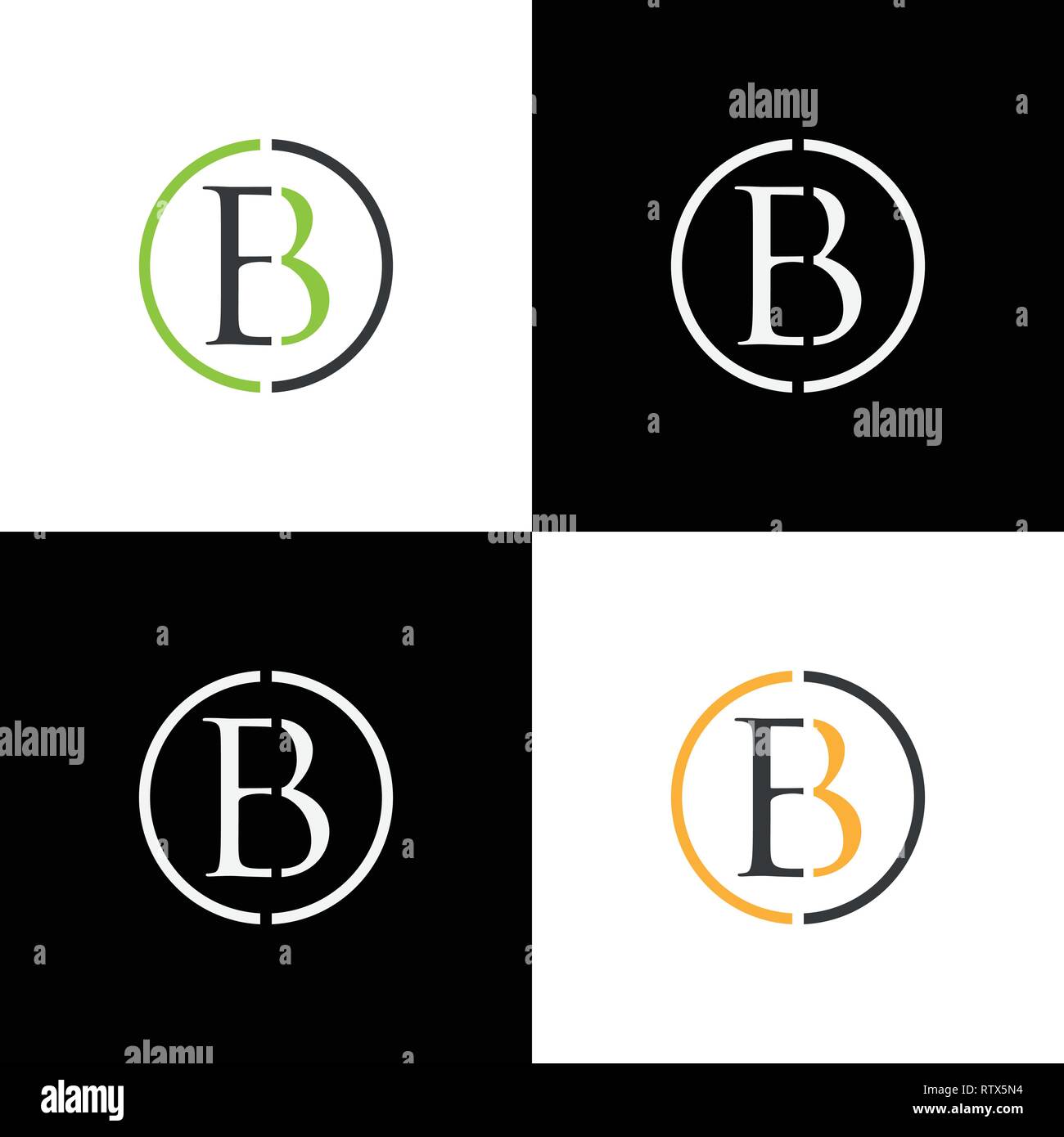 EB letter logo design vector illustration template, E letter logo vector, letter E and B logo vector, creative Letter EB letter logo Stock Vector
