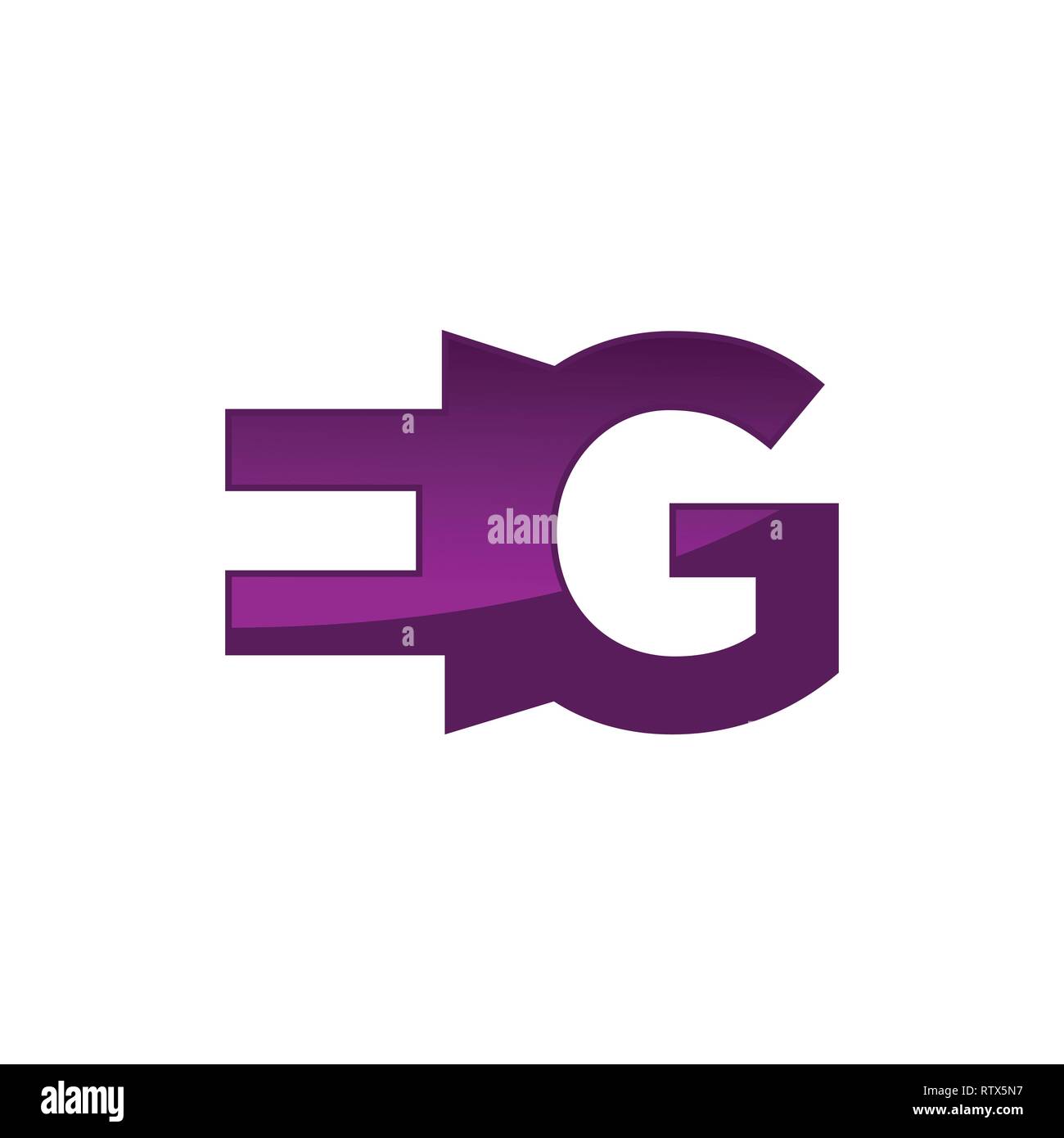EG letter logo with creative negative space style vector Illustration Template. Stock Vector