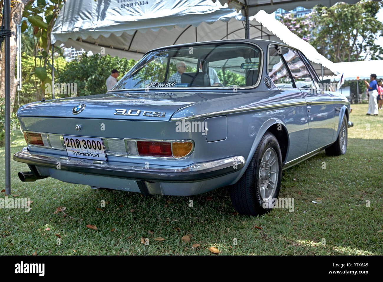 BMW 3.0 CSI classic vintage 2 door sports saloon 1974. Thailand Southeast Asia Stock Photo
