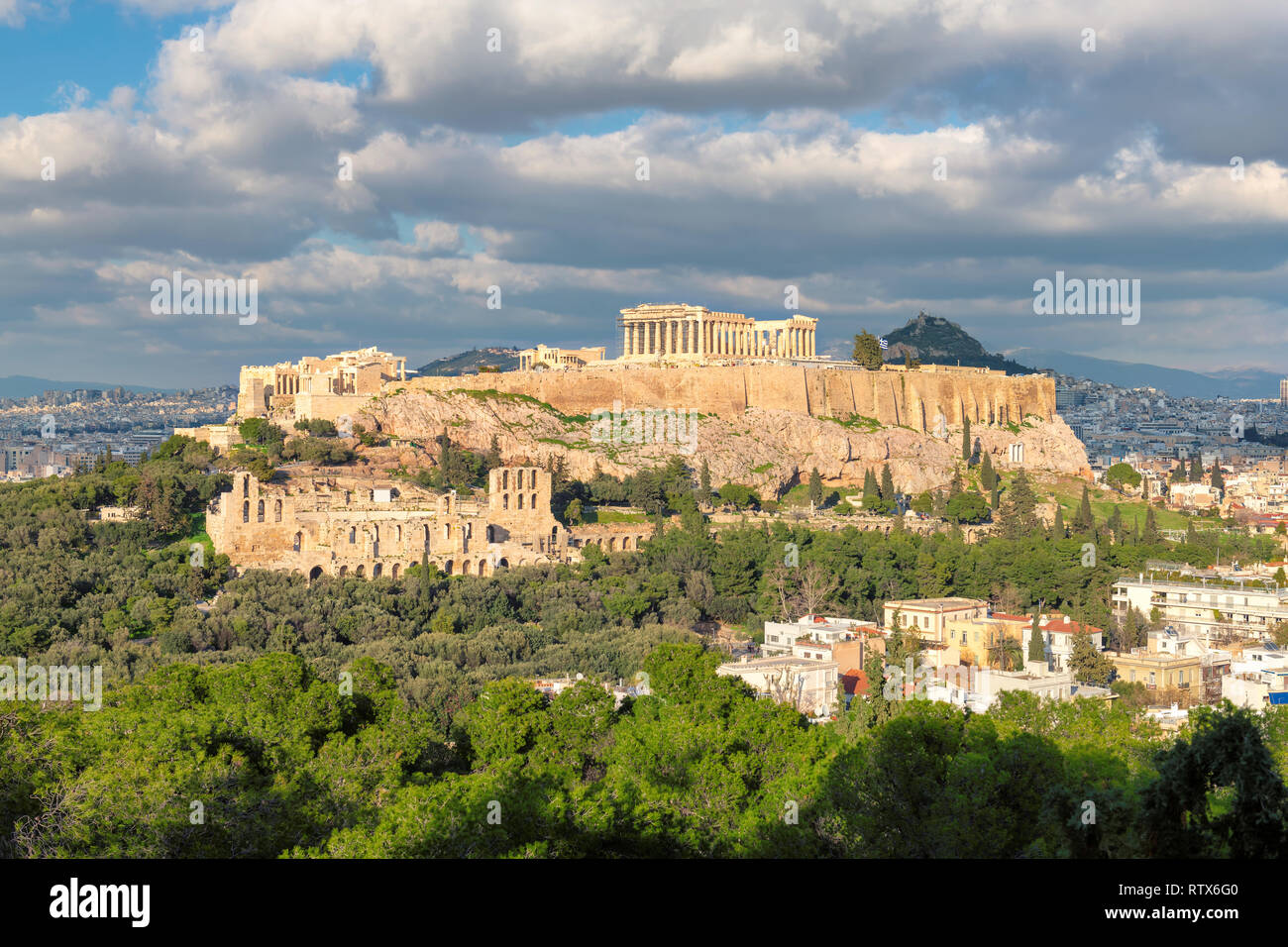 The Acropolis of Athens, with the Parthenon Stock Photo