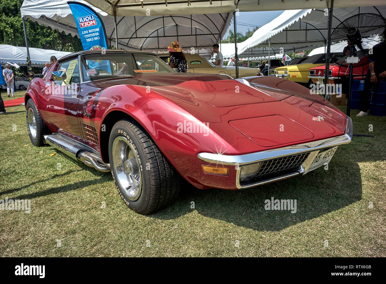 Chevrolet Corvette C3 sports car red 1971 vintage American muscle car Stock Photo
